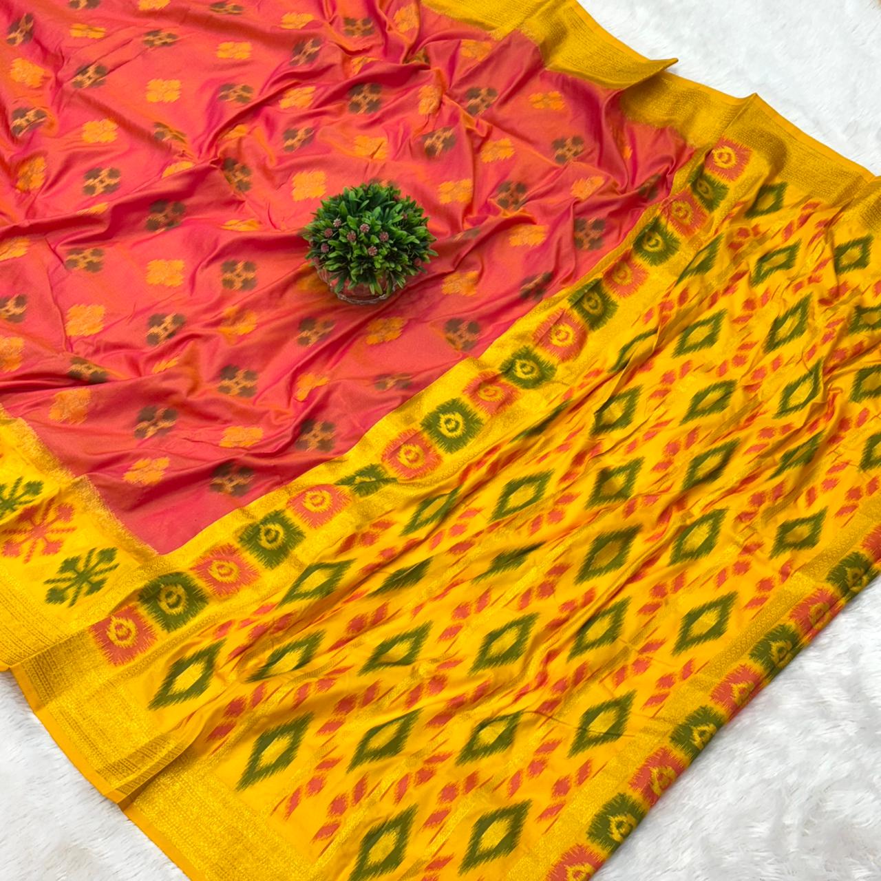 Authentic Handloom Ikat Silk Saree-  aboli