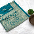 Banarasi Khaddi Silk Saree : Rama