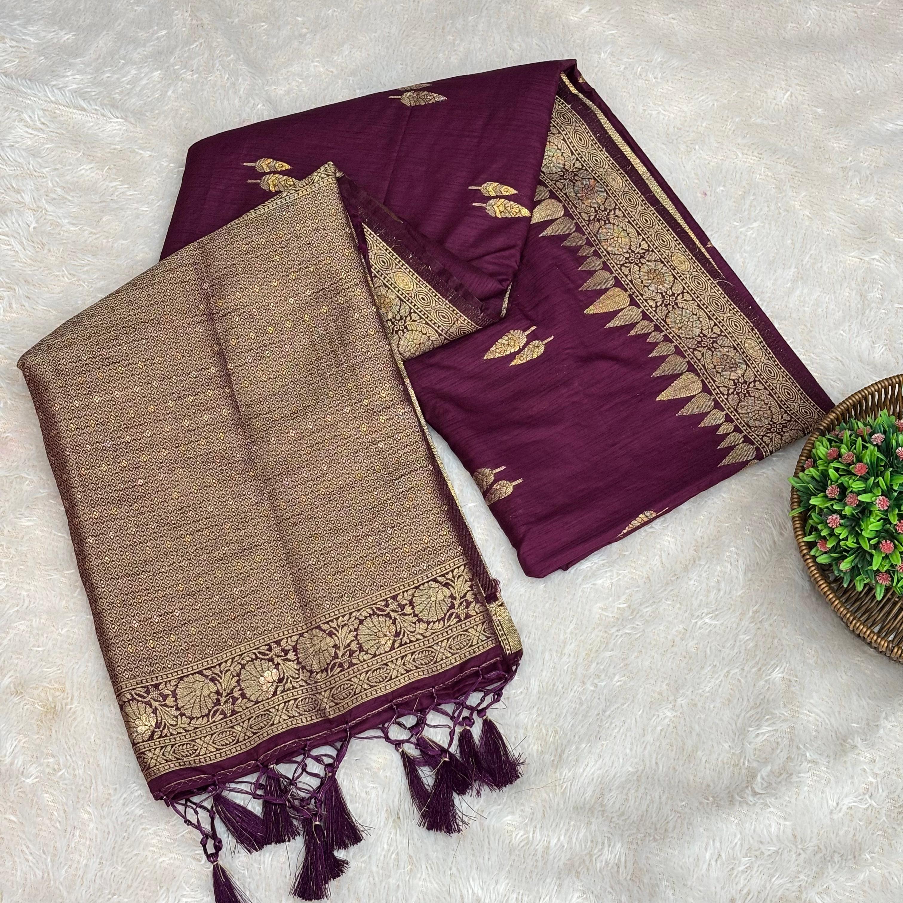 Banarasi silk saree- WINE