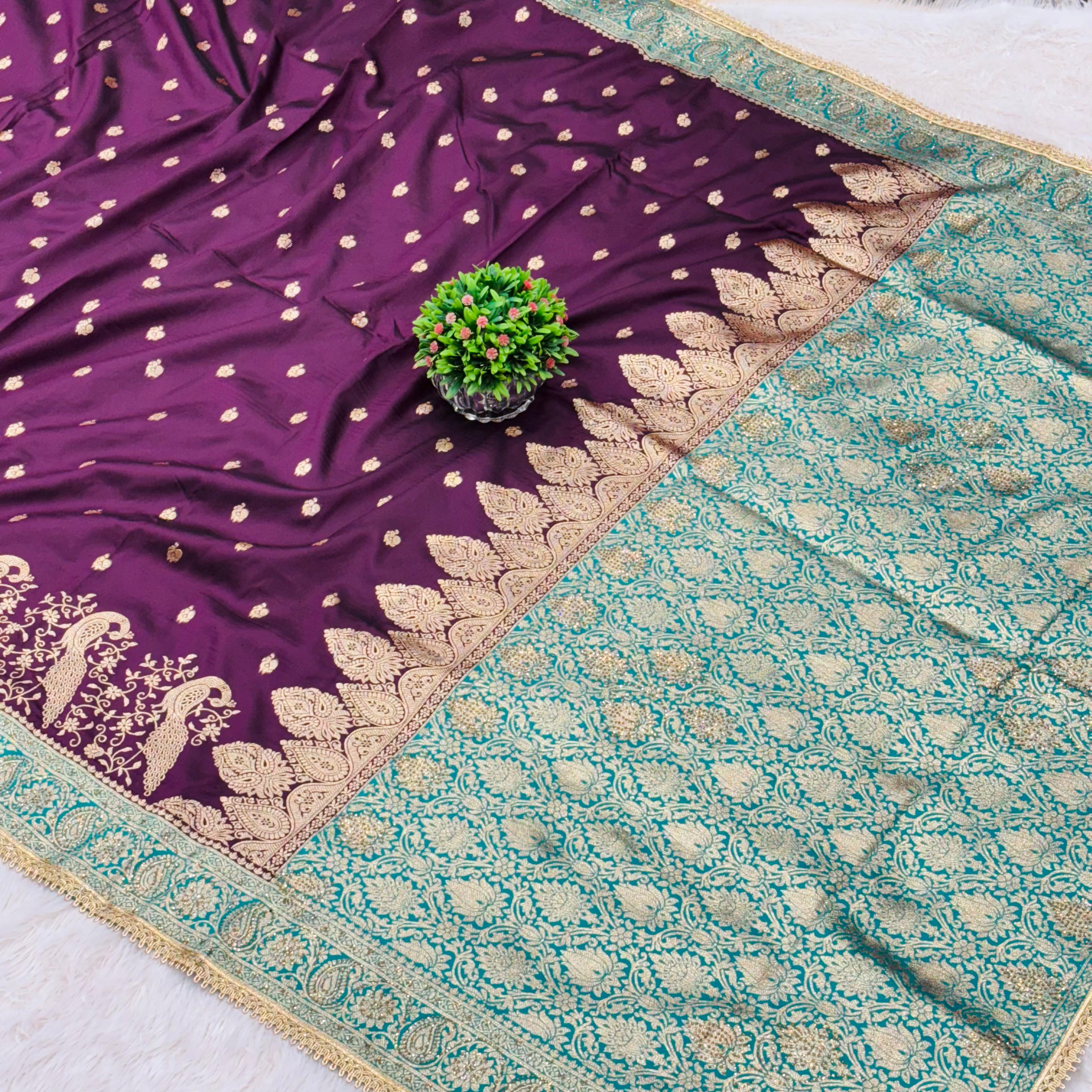 Banarsi work saree- WINE