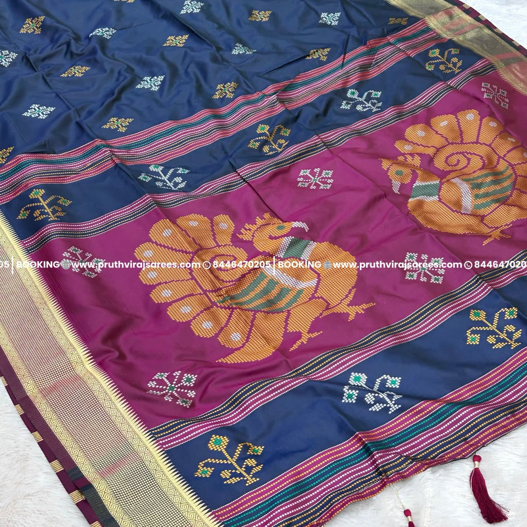 Patola Paithani Saree_PETROL  Blue