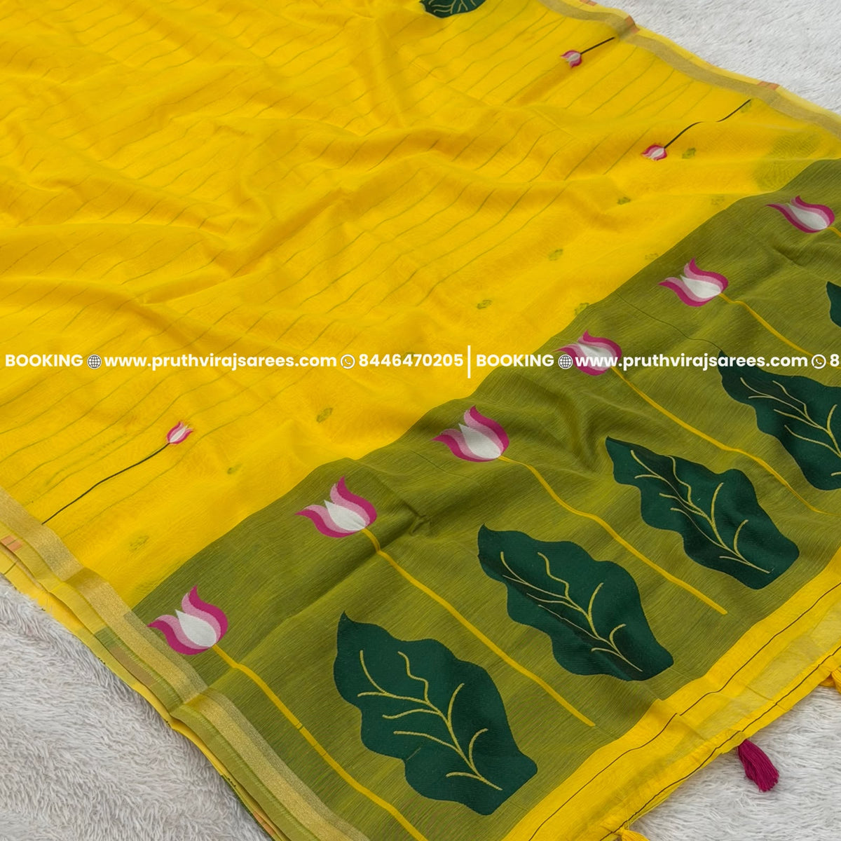 Cotton Silk Mix Thread Work_Yellow