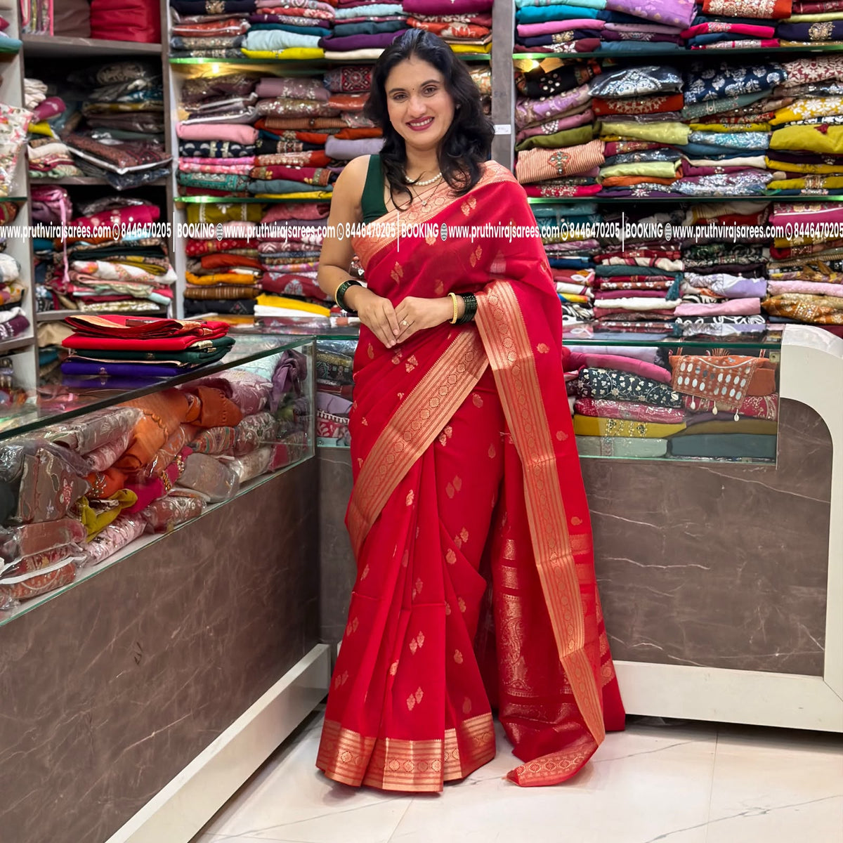 Bhumakai silk _ red