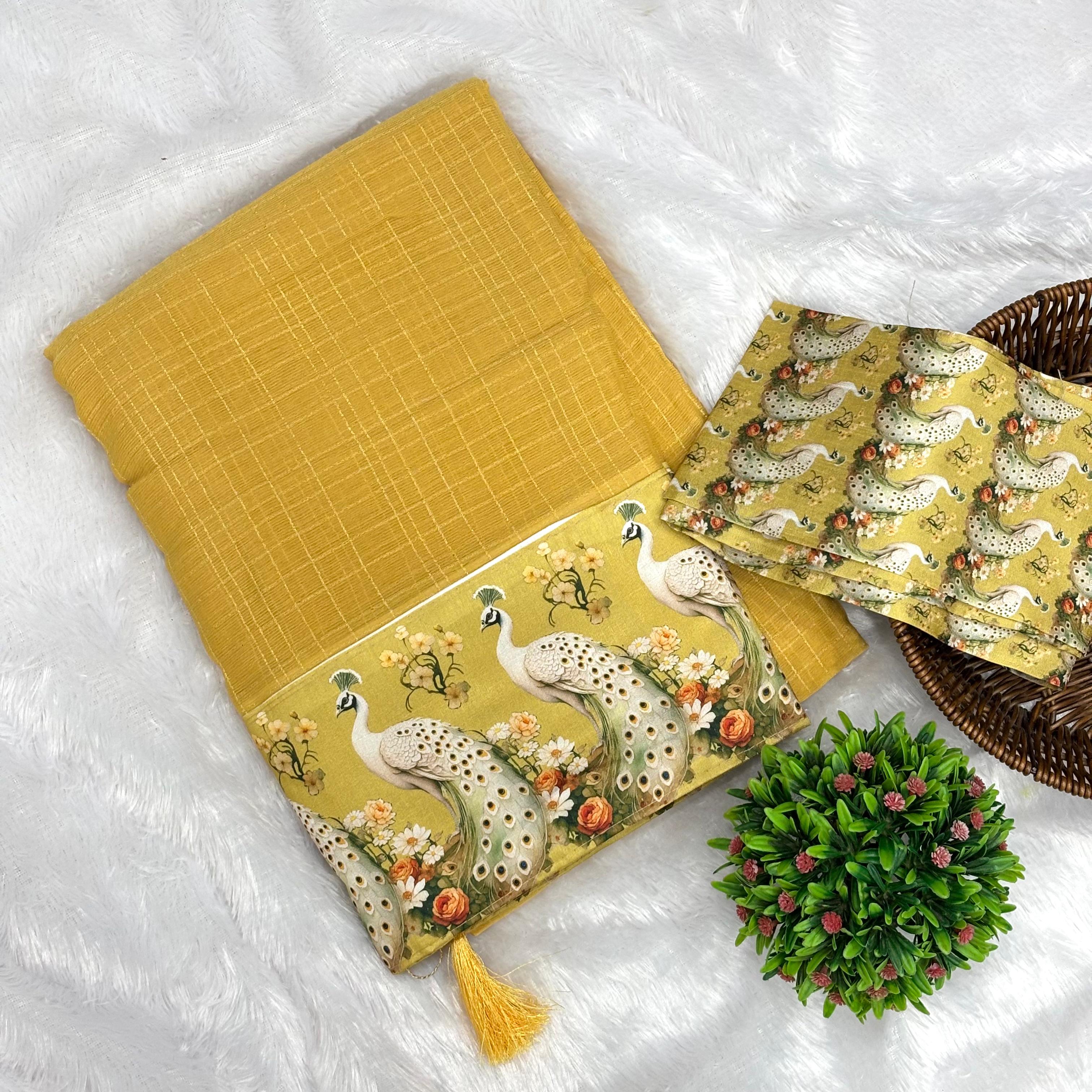 Mayuri Marble Chiffon Saree_Yellow