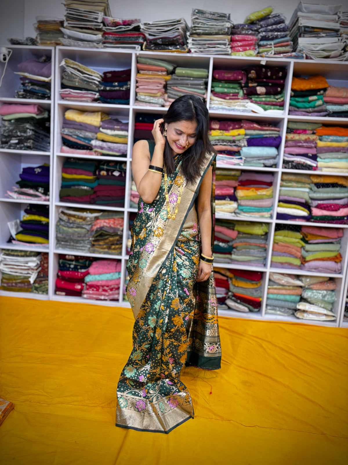 Banarasi jal design green