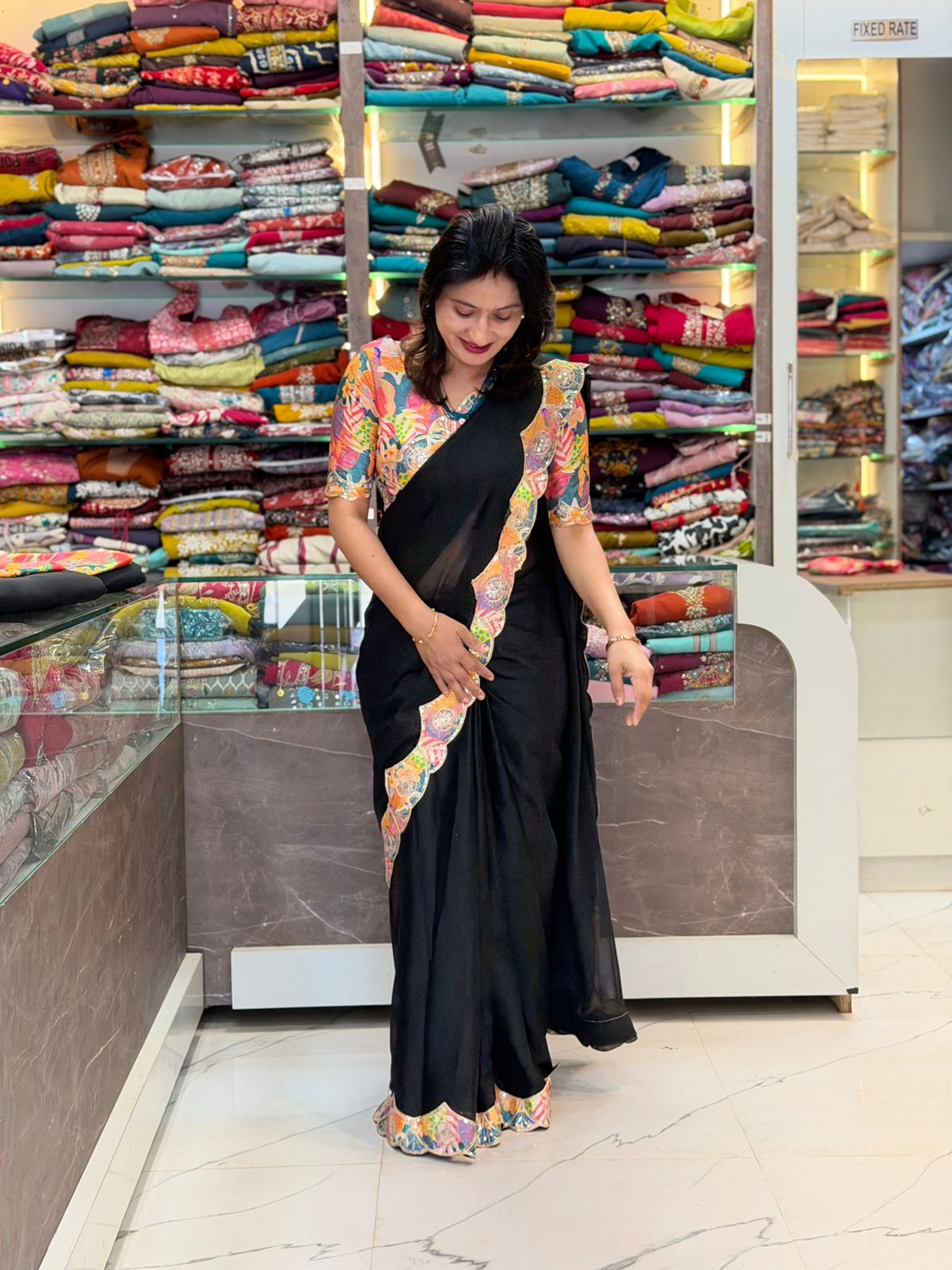 Star georgette designe saree