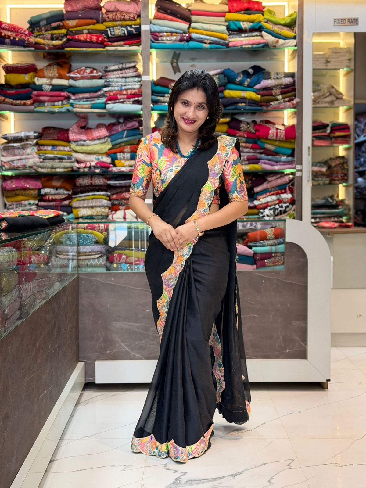 Star georgette designe saree