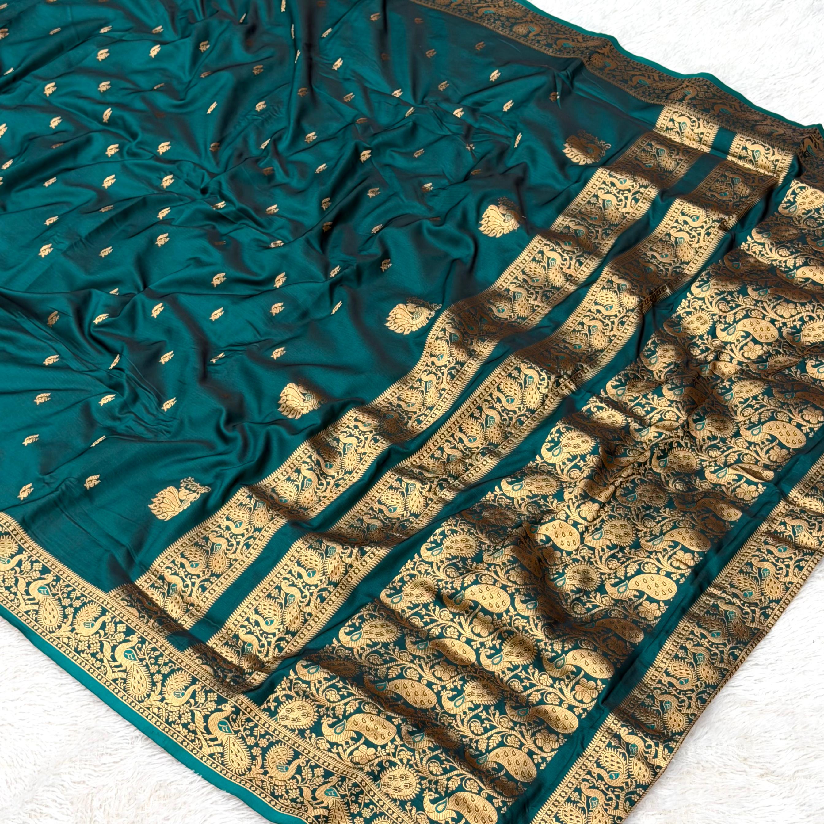 Bhumakai Peshwai Saree- peacock