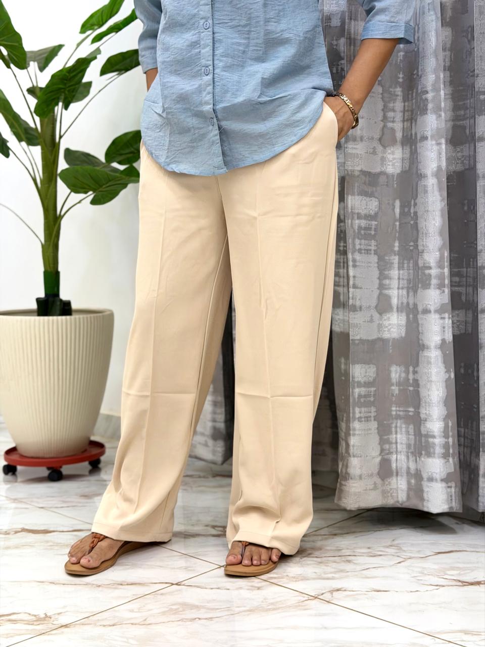 trendy look Pants- Off white