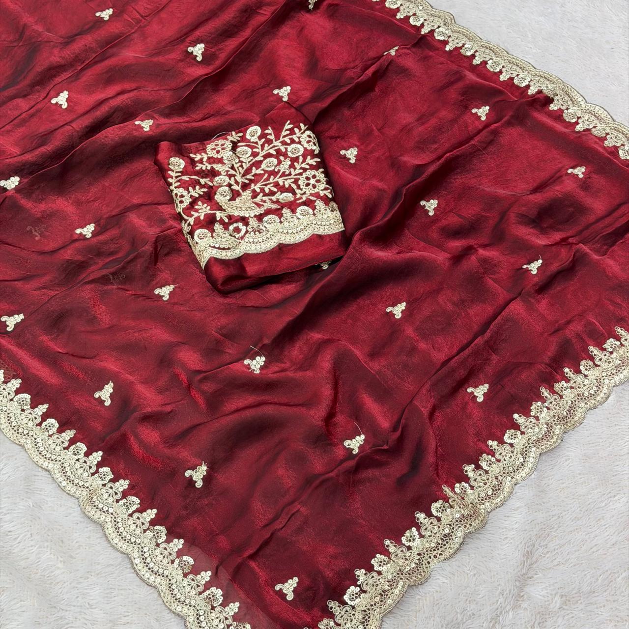 Asha saree - maroon