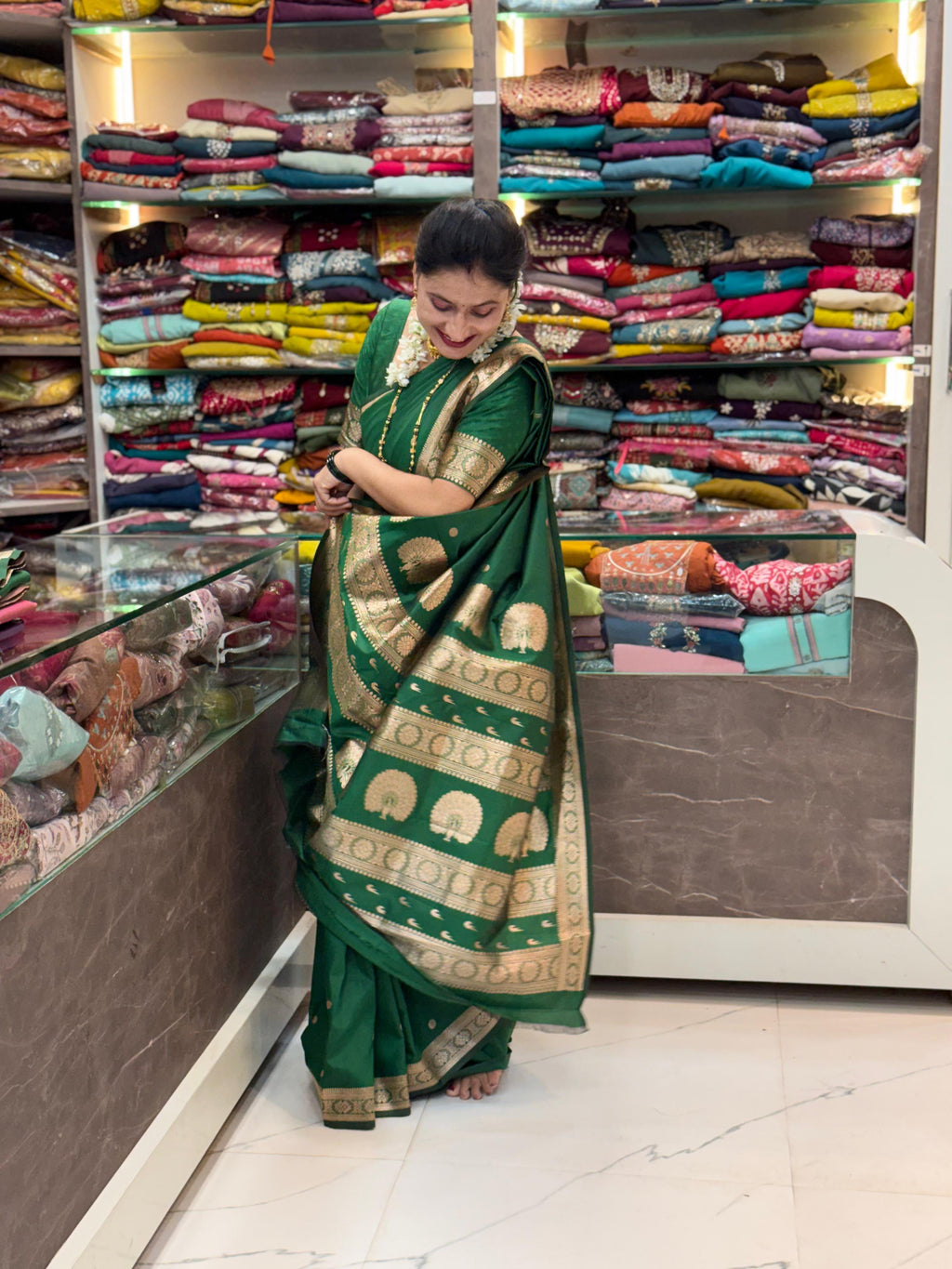 Jijamata Paithani _Green