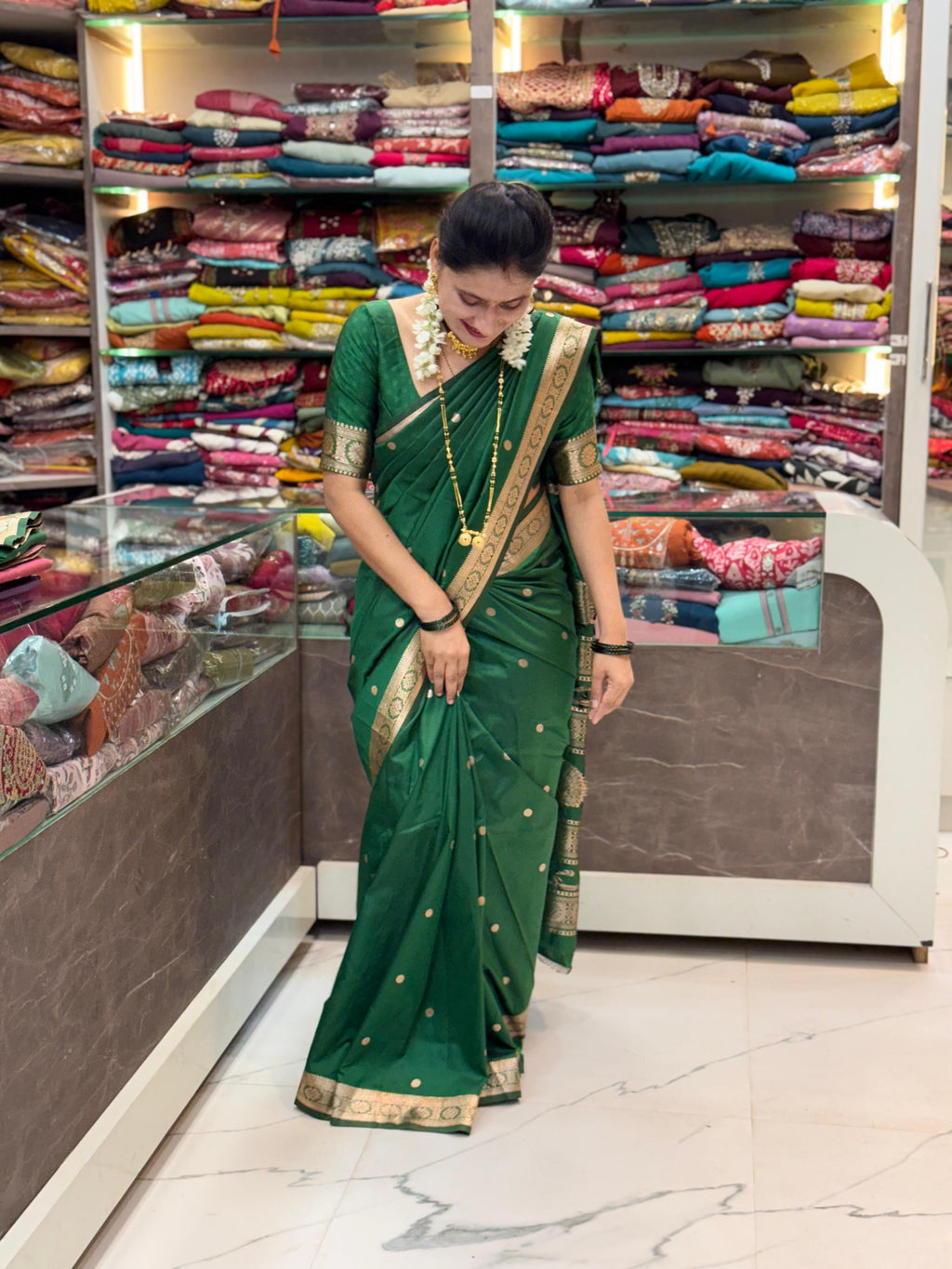 Jijamata Paithani _Green