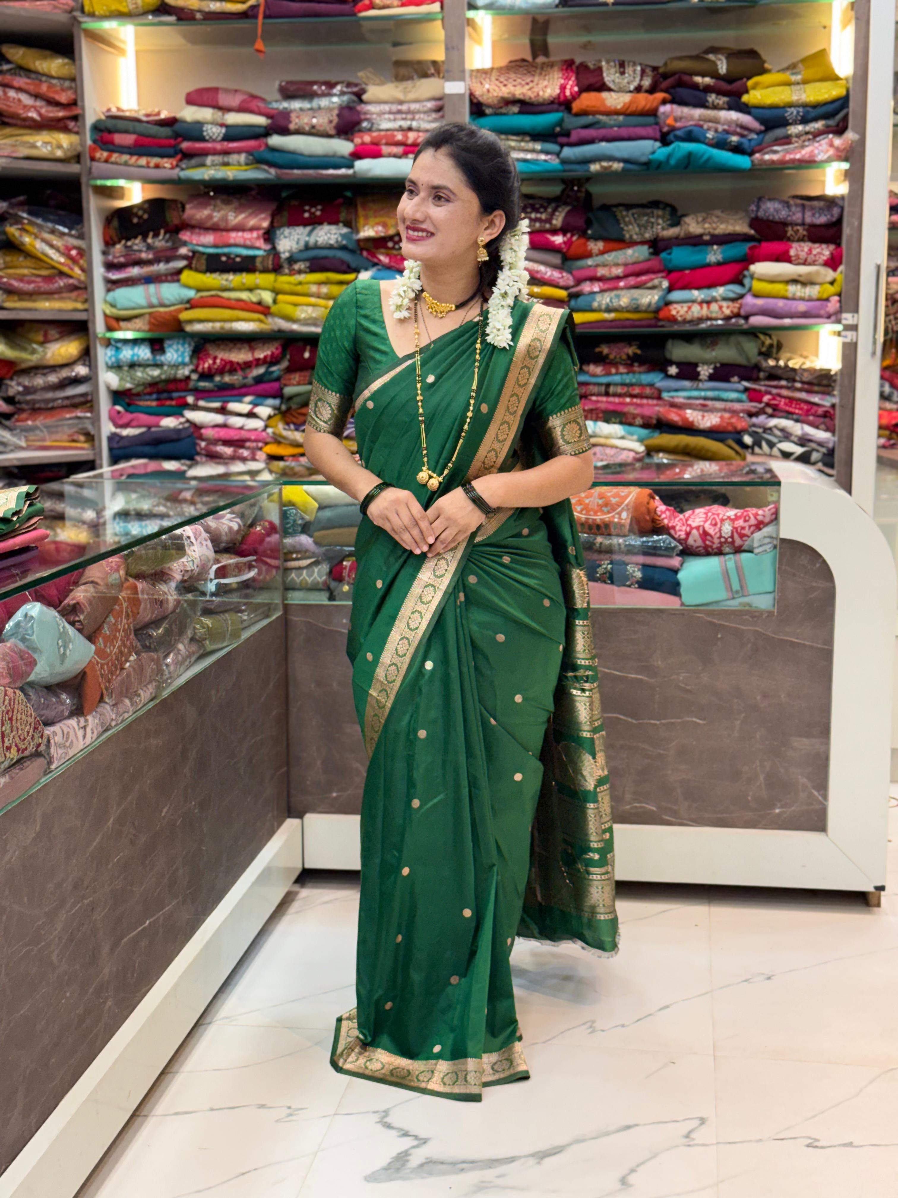 Jijamata Paithani _Green