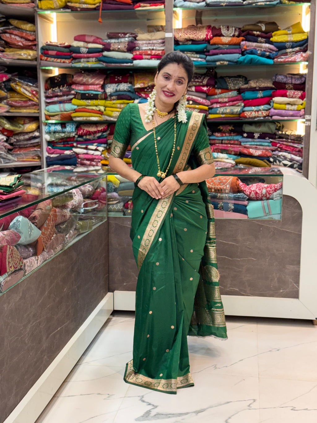 Jijamata Paithani _Green