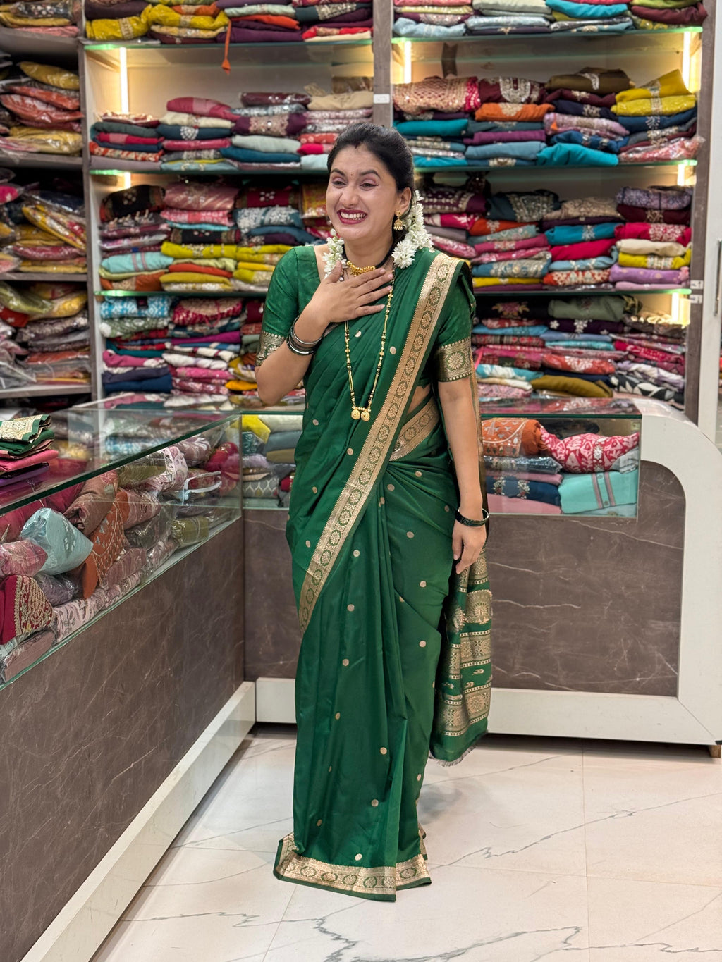 Jijamata Paithani _Green
