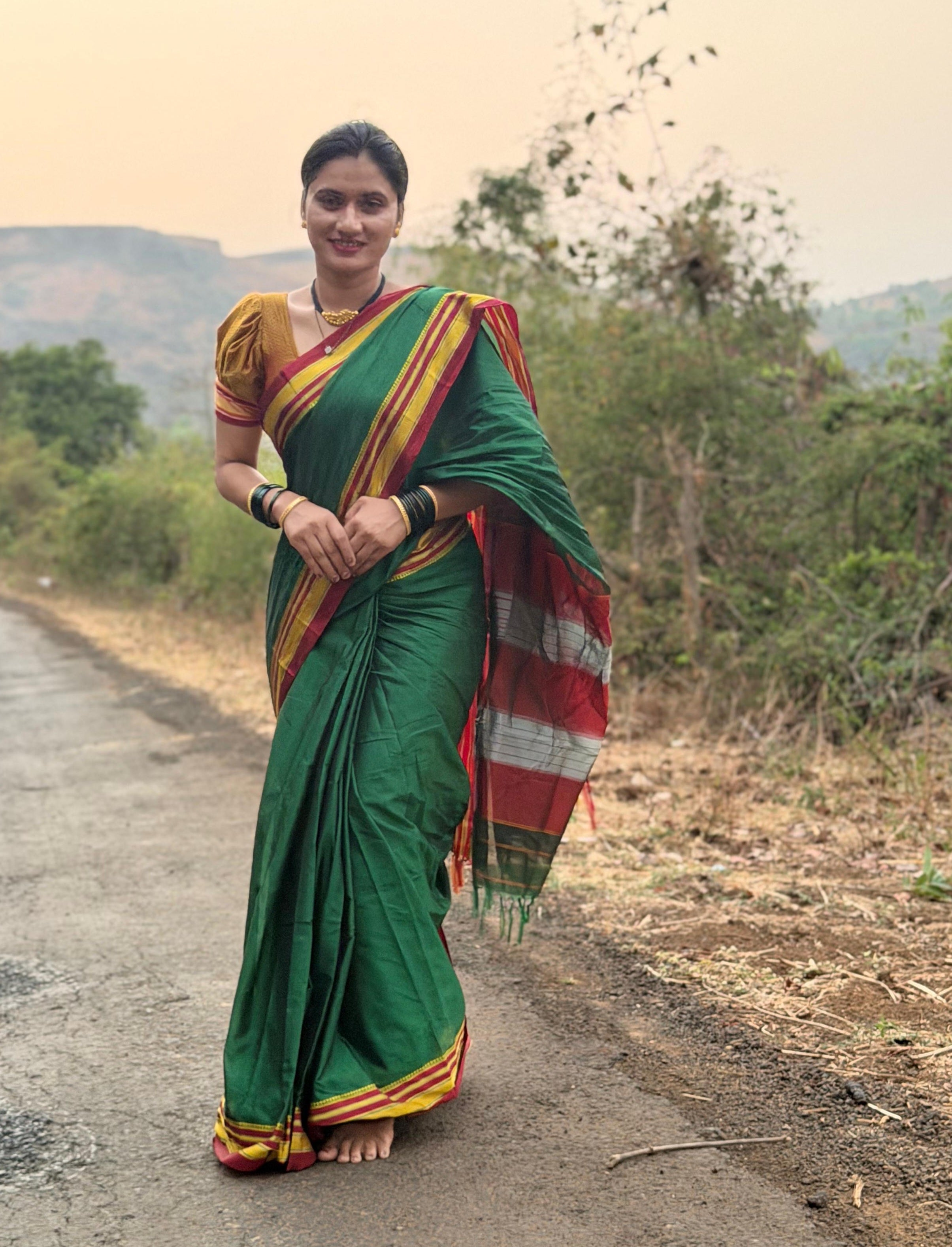 Silk irakal saree_Green