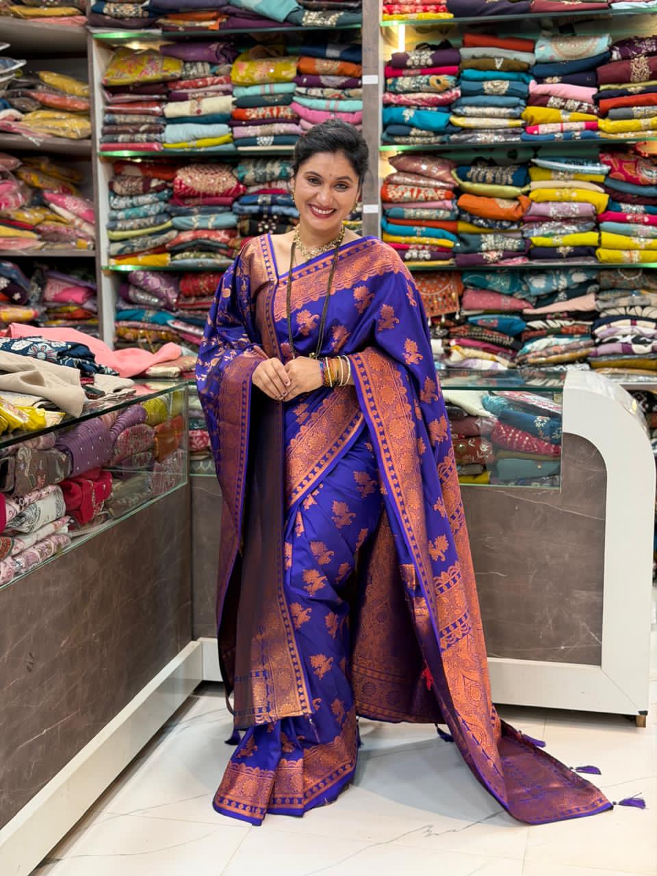 Lagnasarai Special Saree - Indigo  Blue