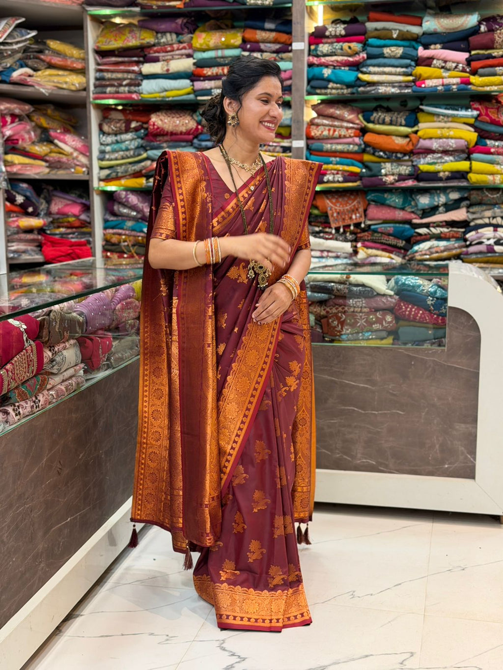 Lagnasarai Special Saree - Brown