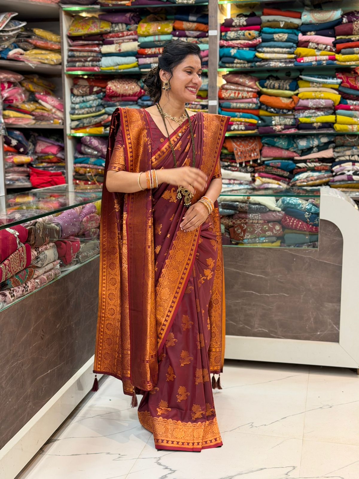 Lagnasarai Special Saree - Brown