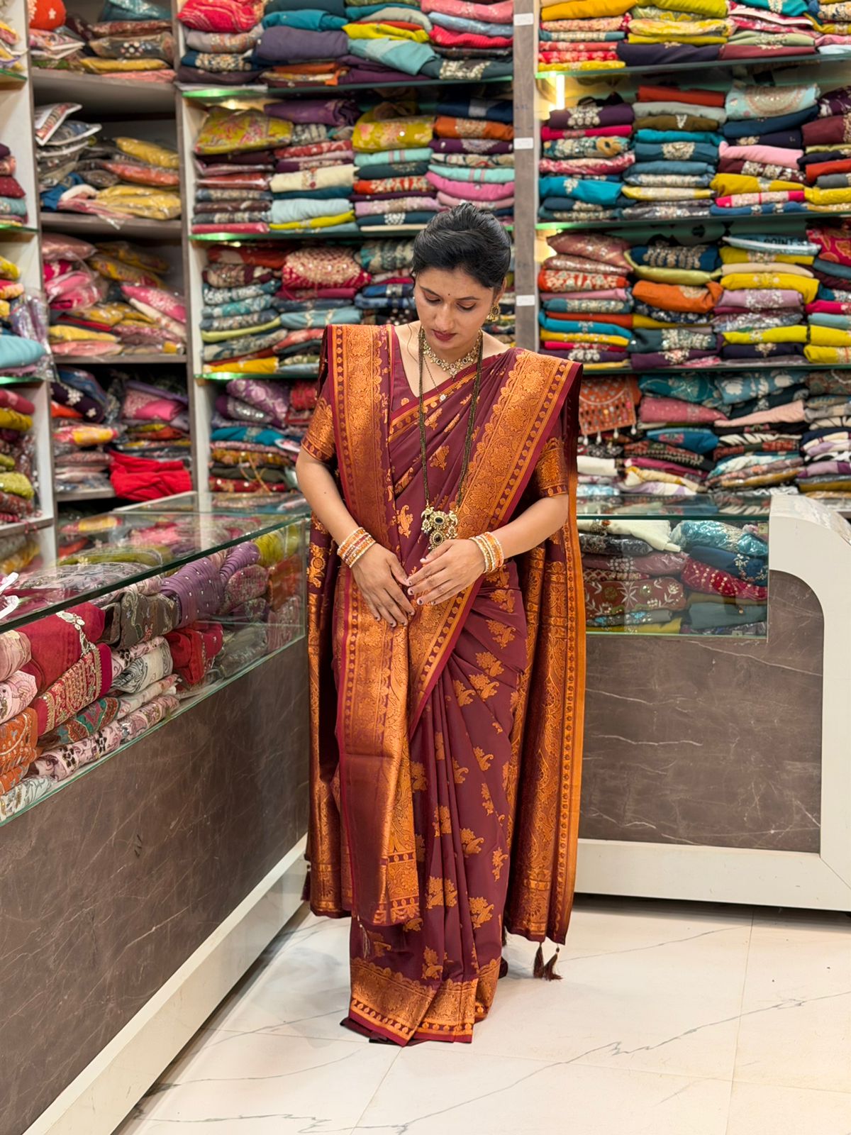 Lagnasarai Special Saree - Brown