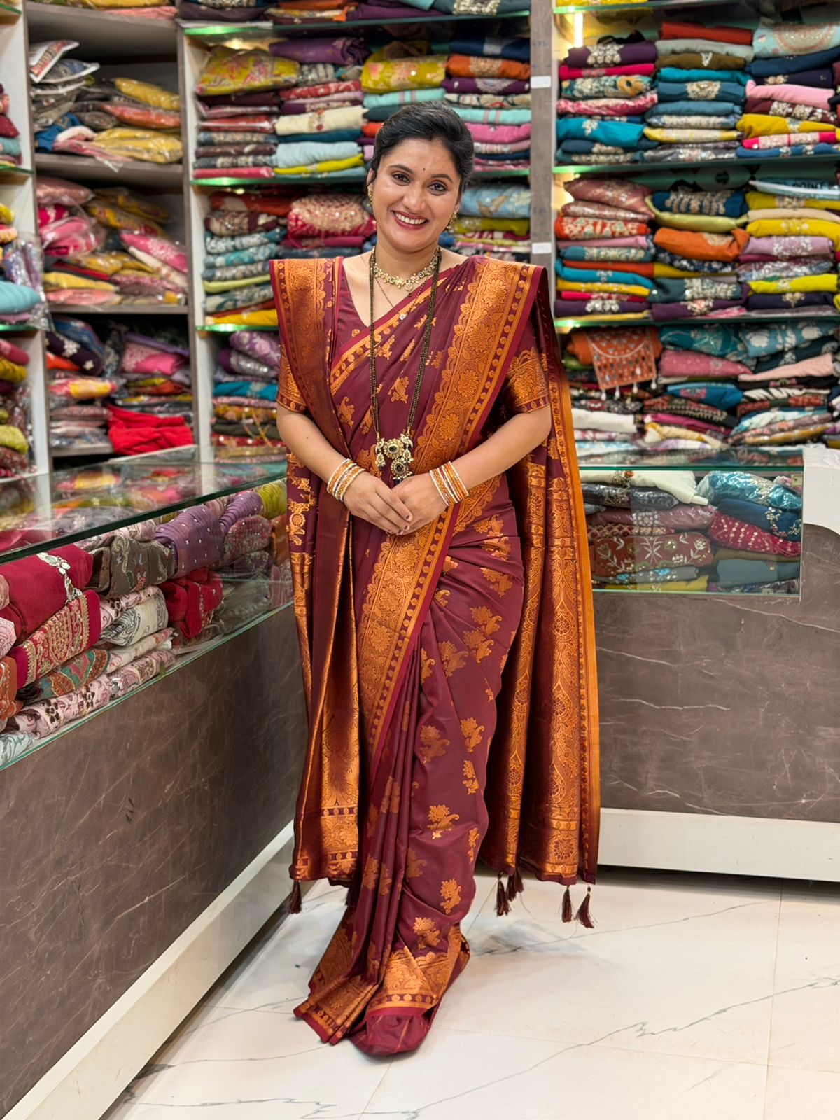 Lagnasarai Special Saree - Brown