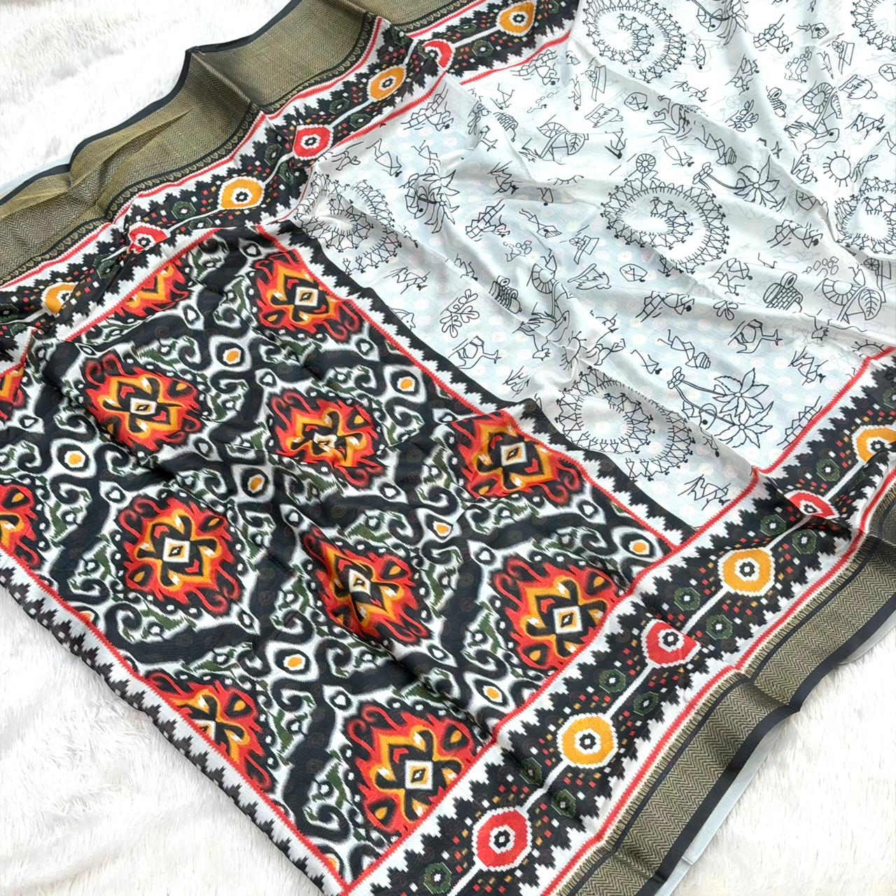Warli printed saree