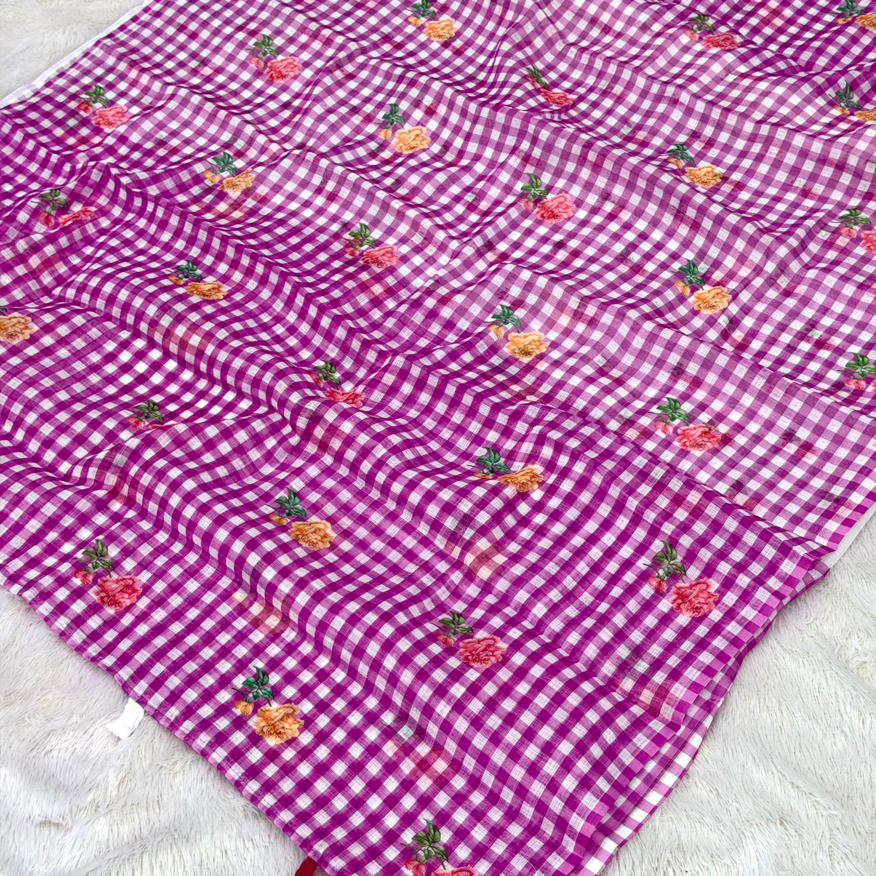 Vidya cotton saree - Purple