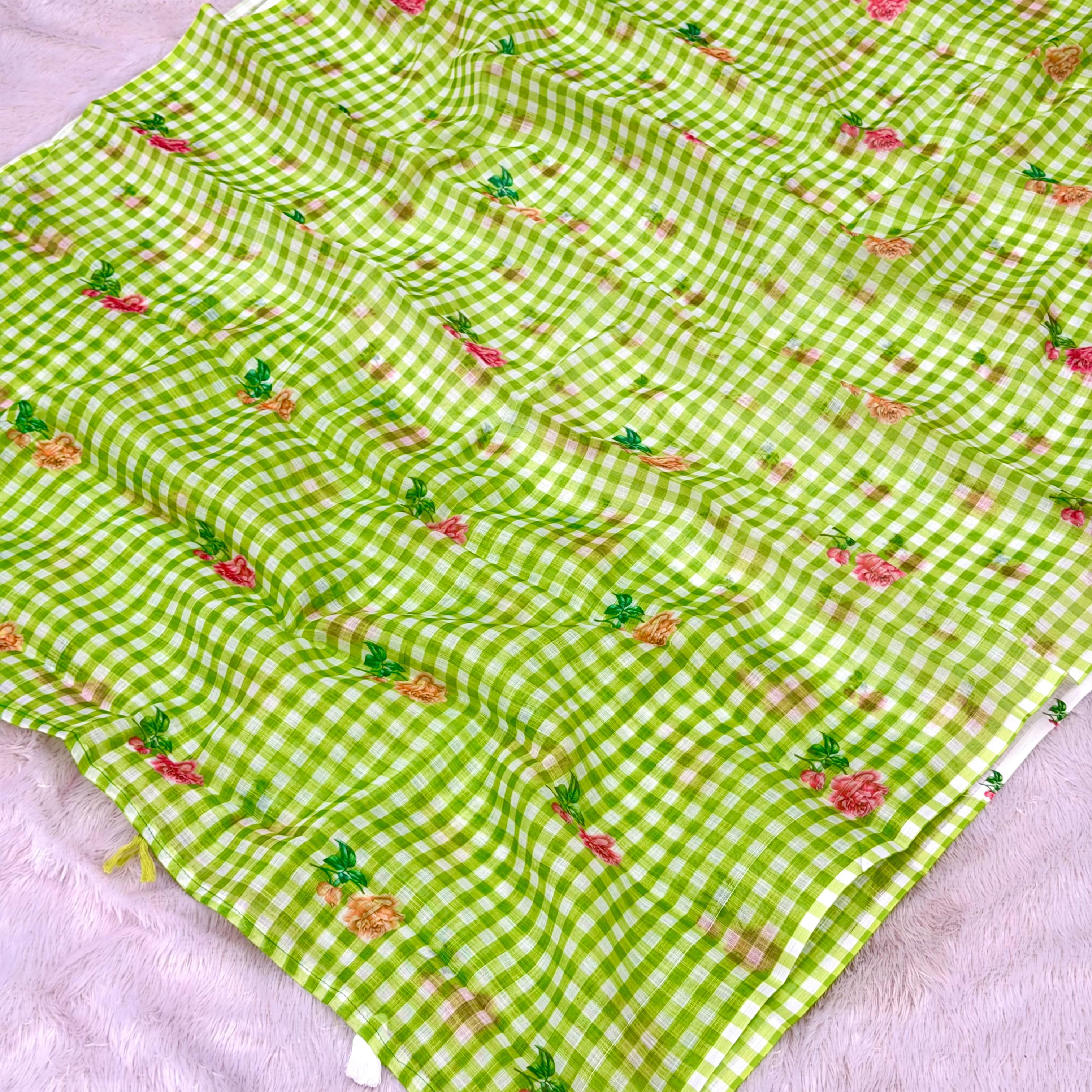 Vidya cotton saree - Rama Green