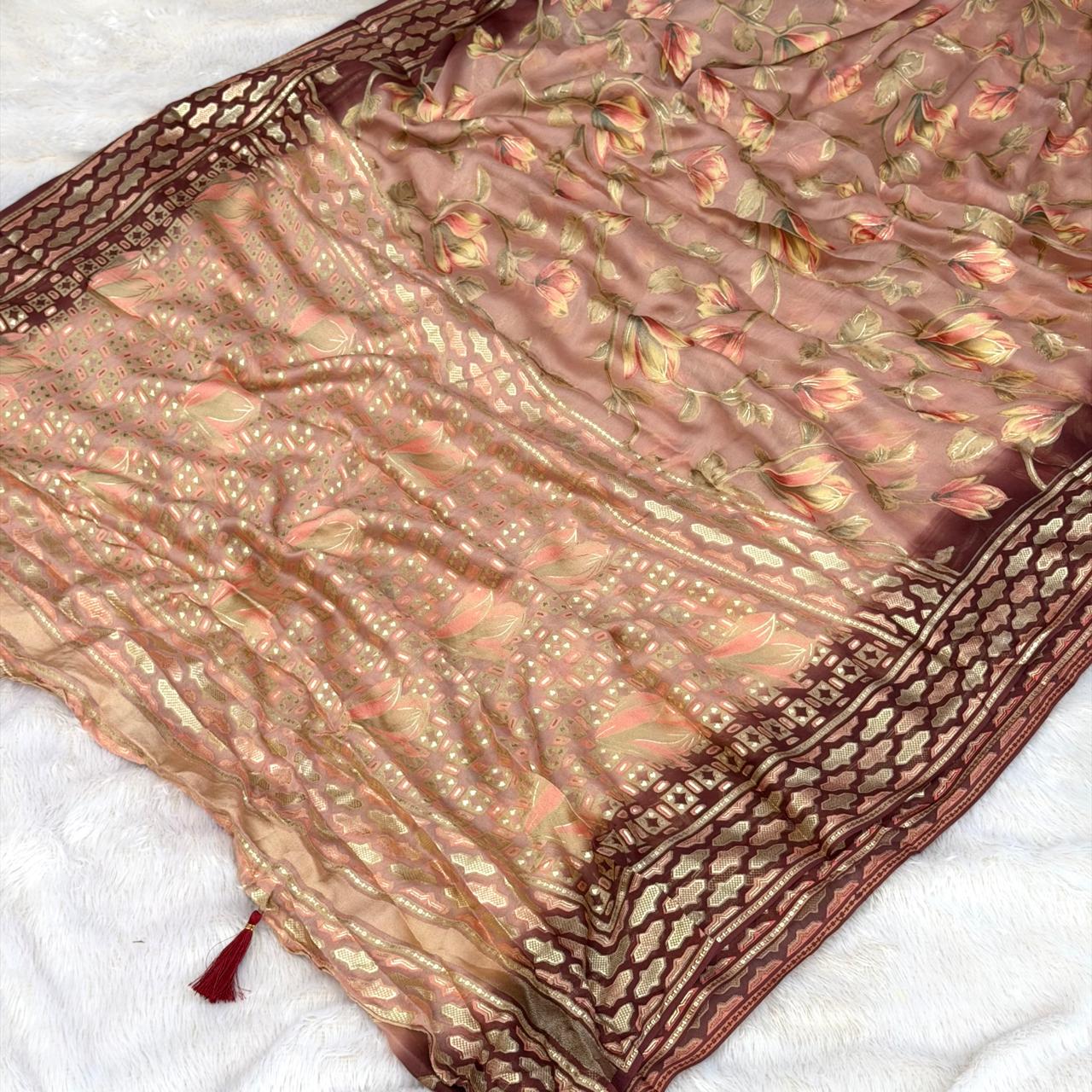 Soft Brasso Floral Saree