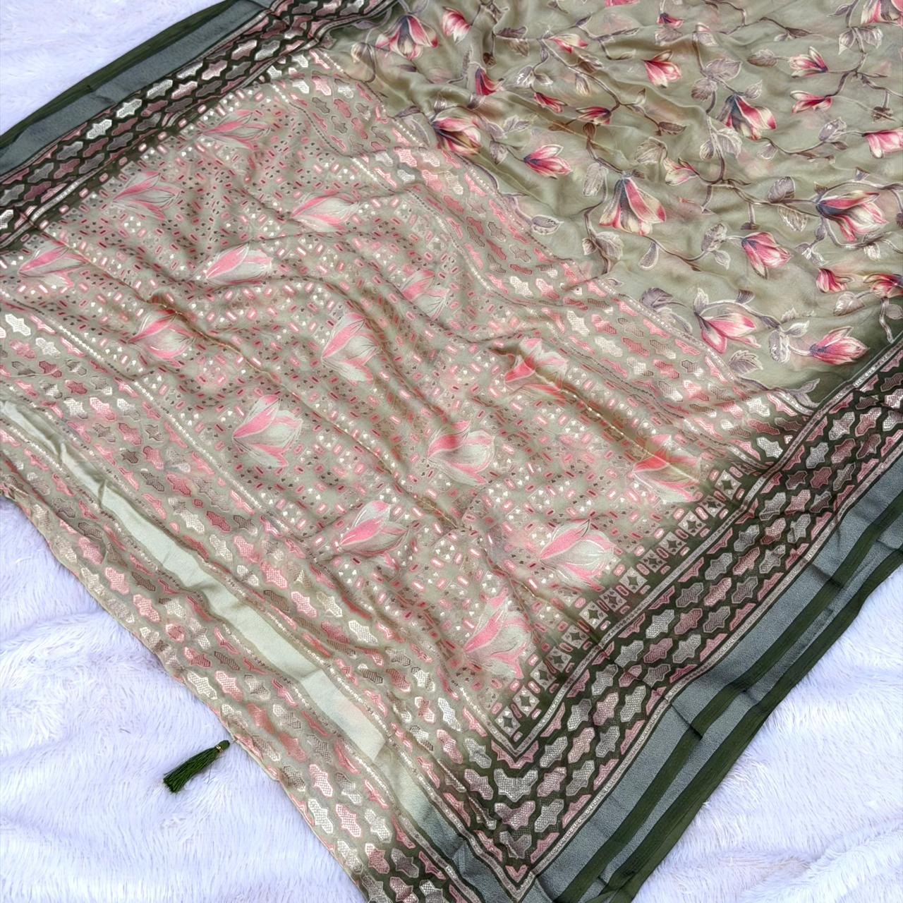 Soft Brasso Floral Saree