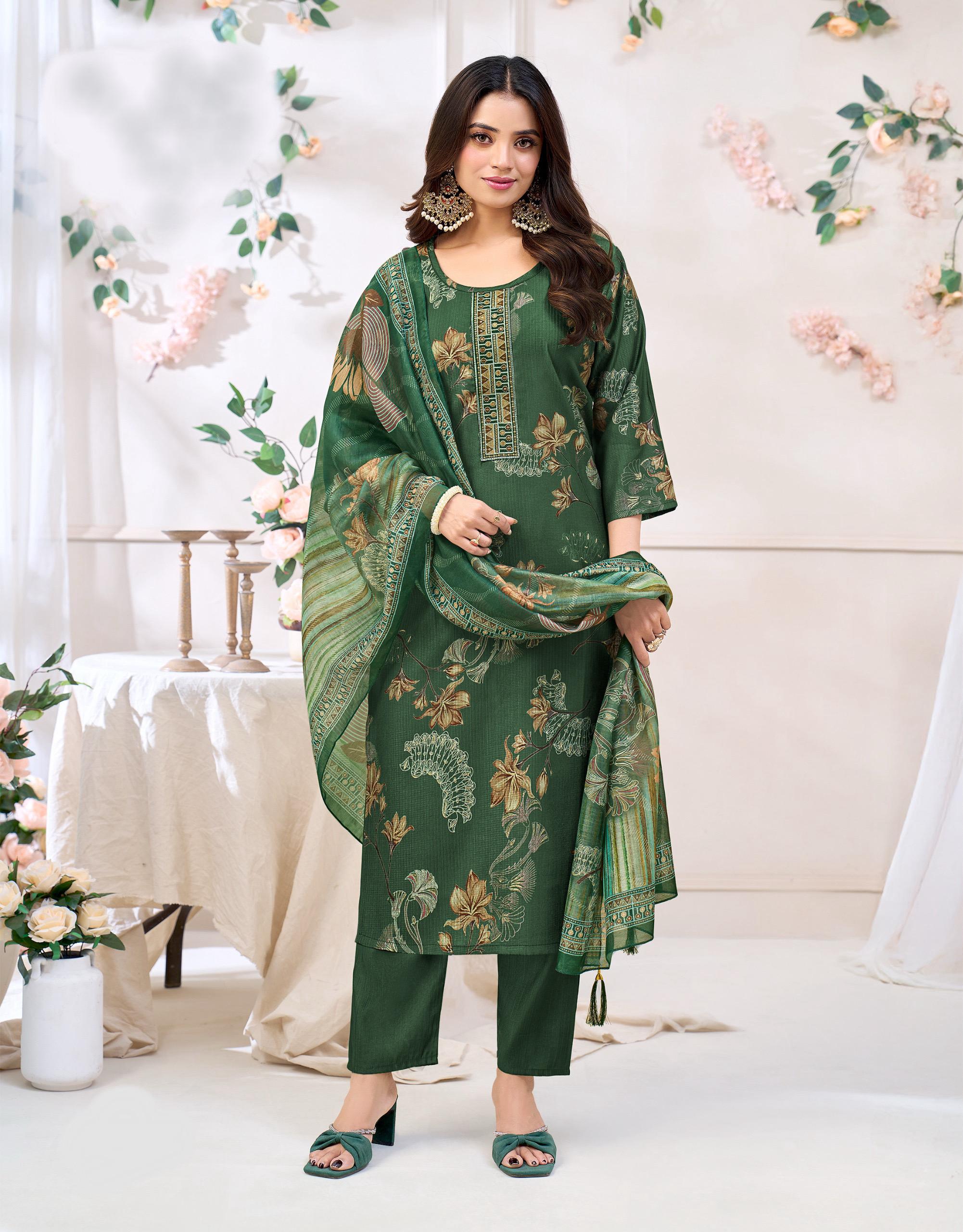 Aradhya 3 pice dress set- Green