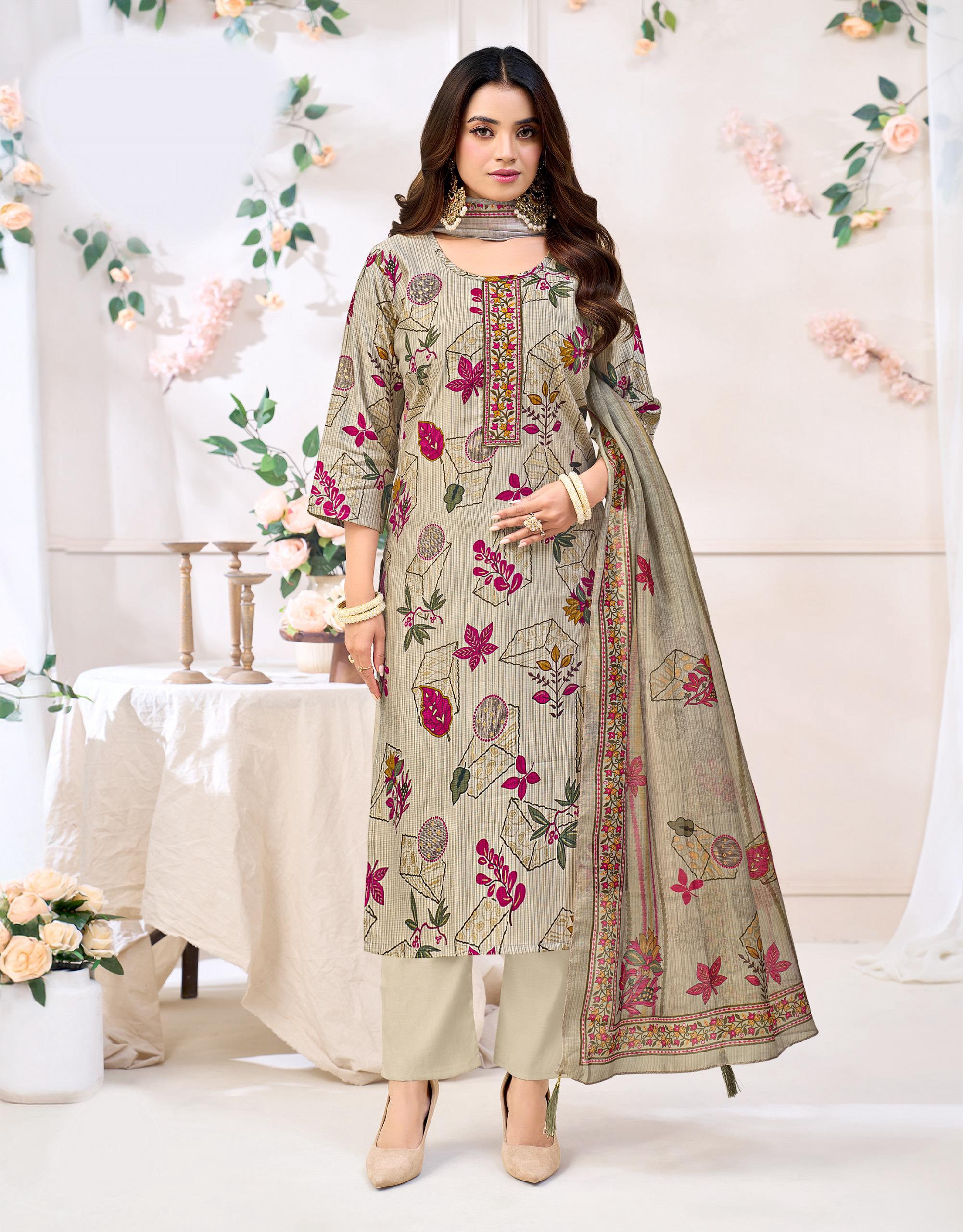 Aradhya 3 pice set- cream