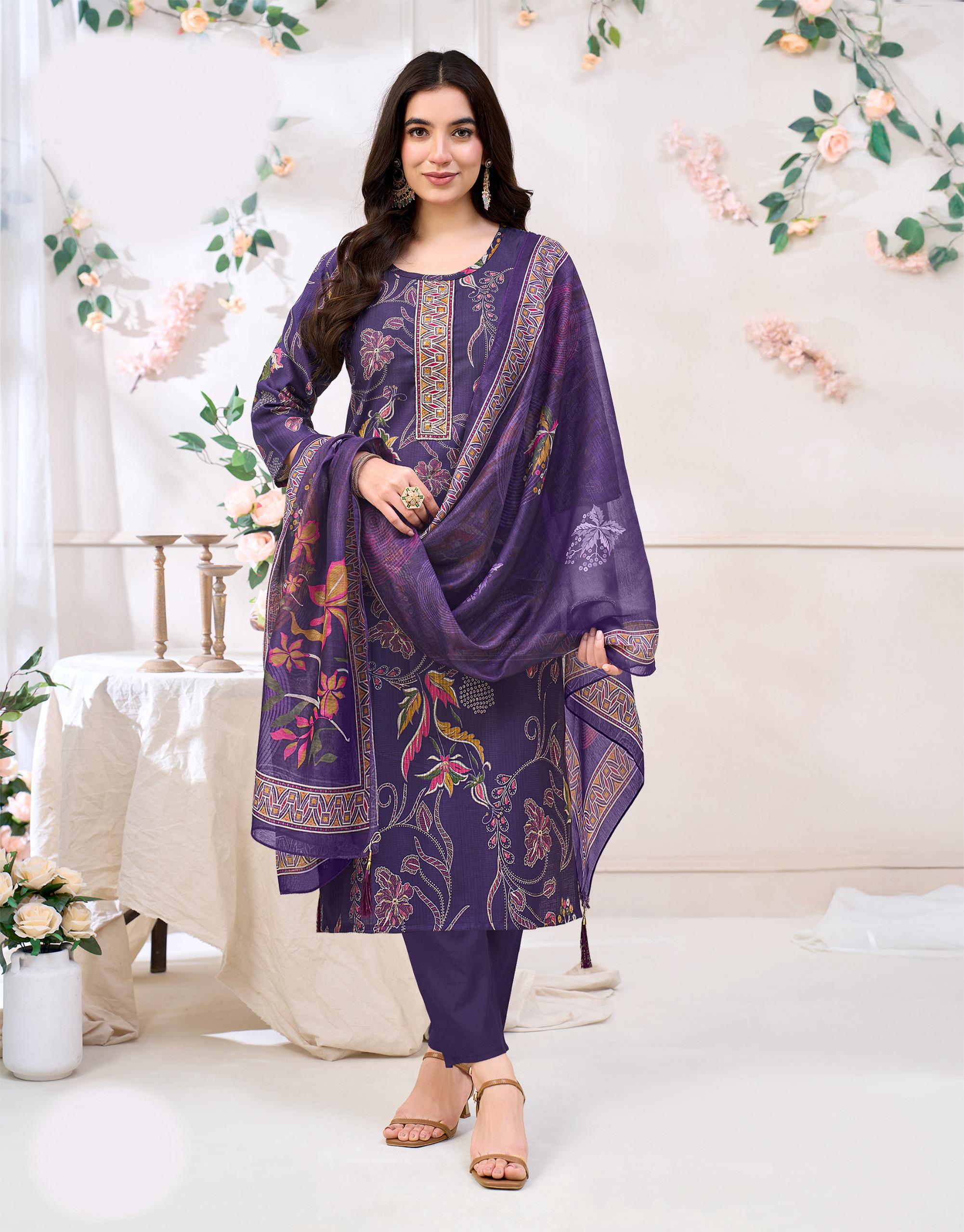 Aradhya 3 pice set - Purple