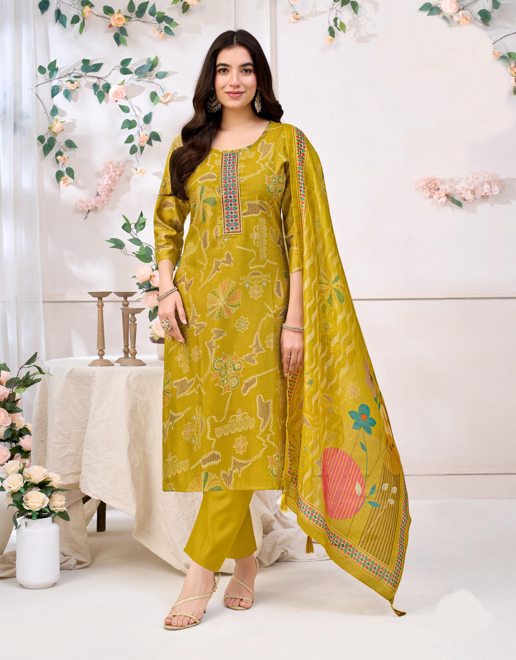 Aradhya 3 pice dree set - Yellow