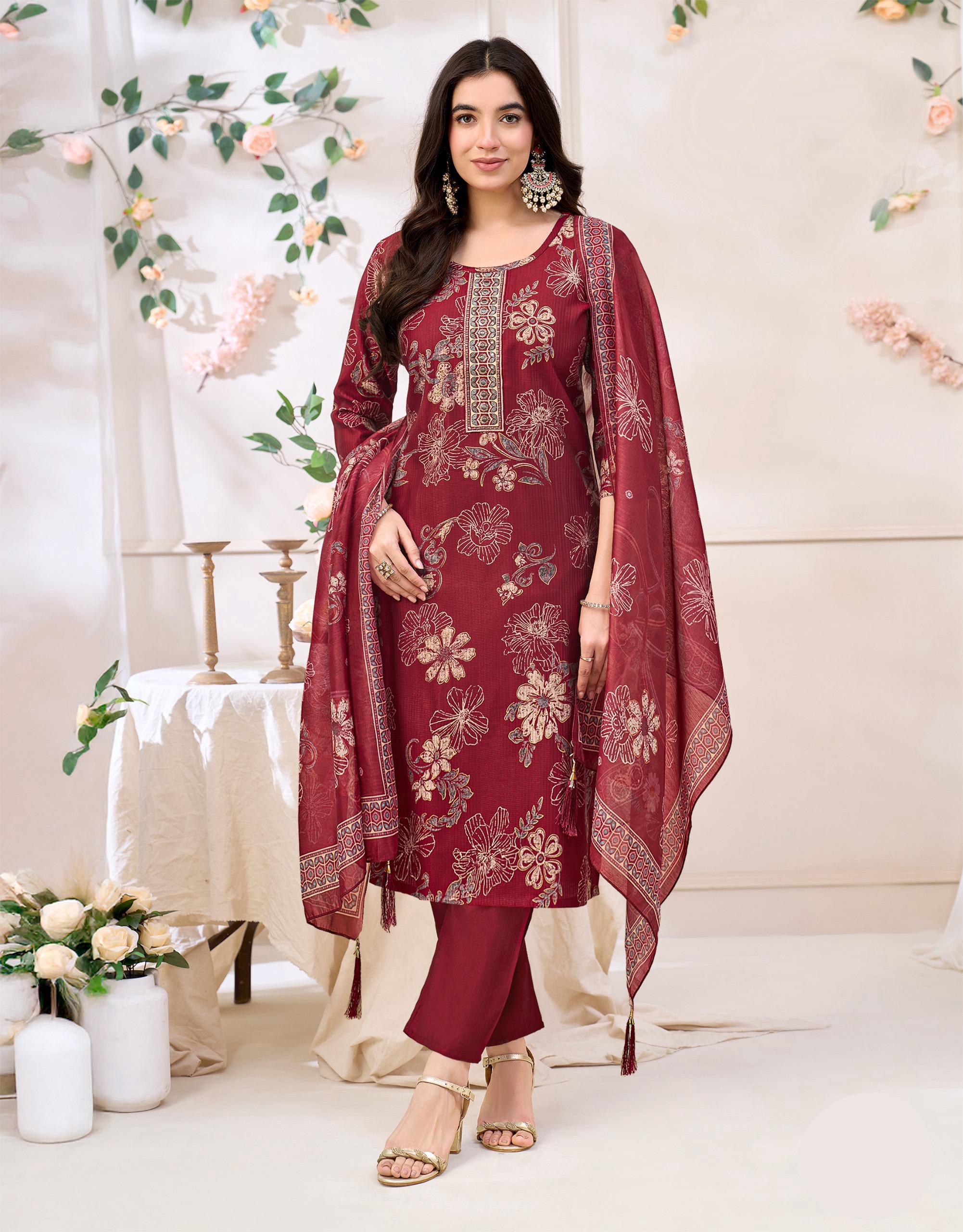 Aradhya 3 pice set - Maroon