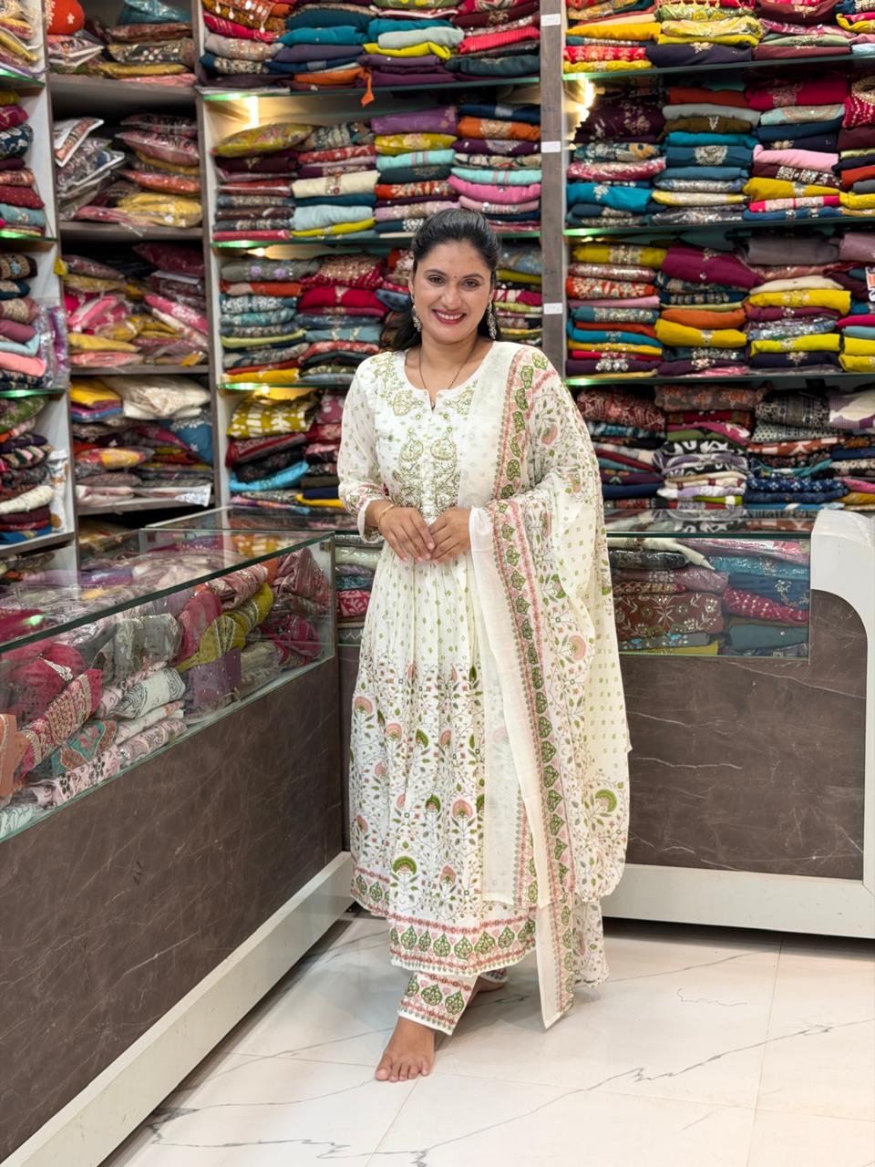 Nitya 3 pice dress set - Mehandi