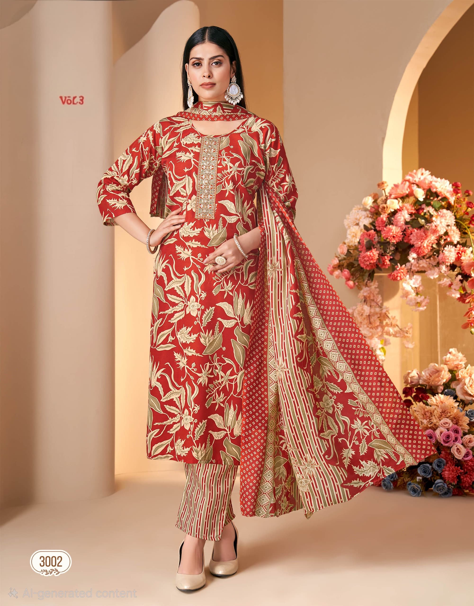 Sarita dress set - Red