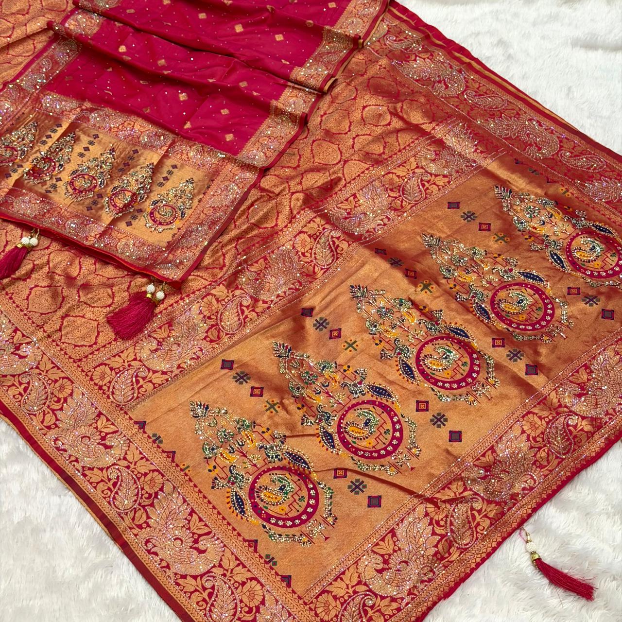Soft bridal saree - Pink