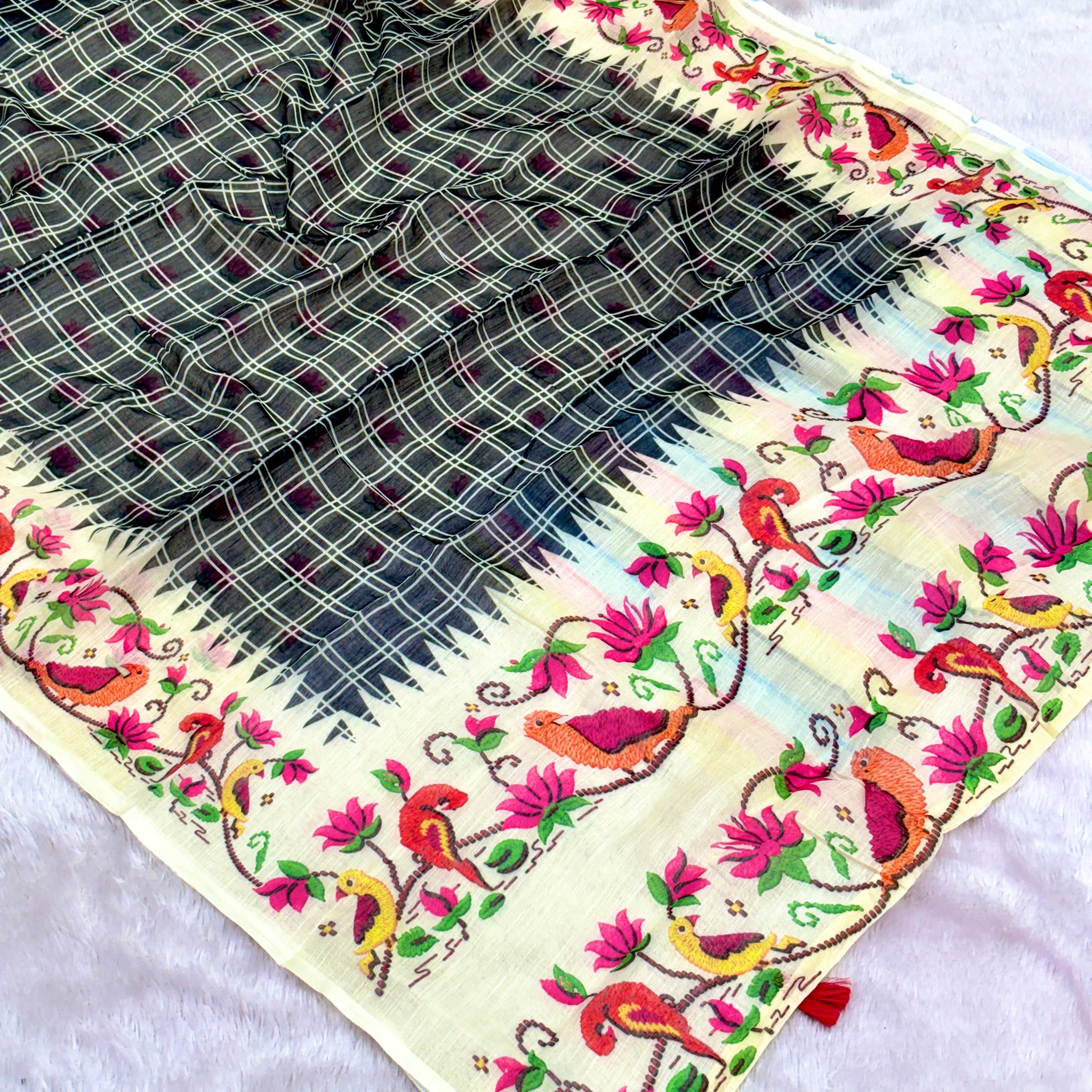 Gouri Cotton Saree - Black