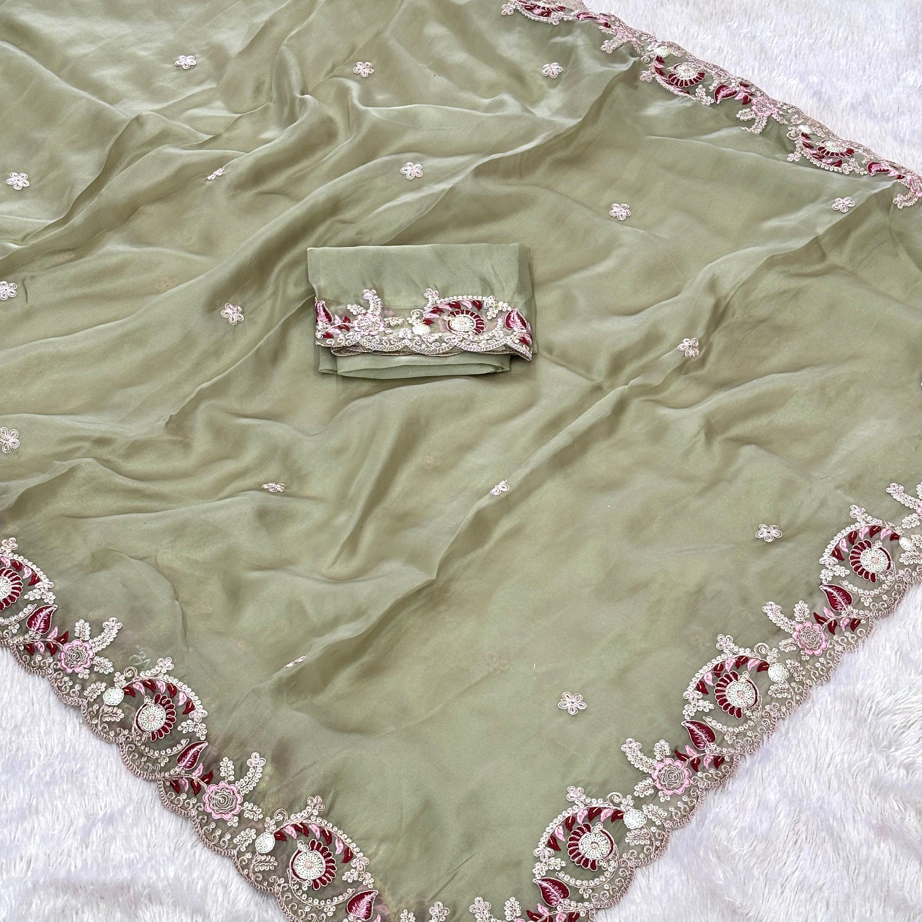 Japan Organza Saree - Pista