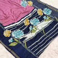 Mal cotton Printed Saree -  Pink