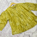 Chanderi Thread Work Short Kurti - Lemon Yellow