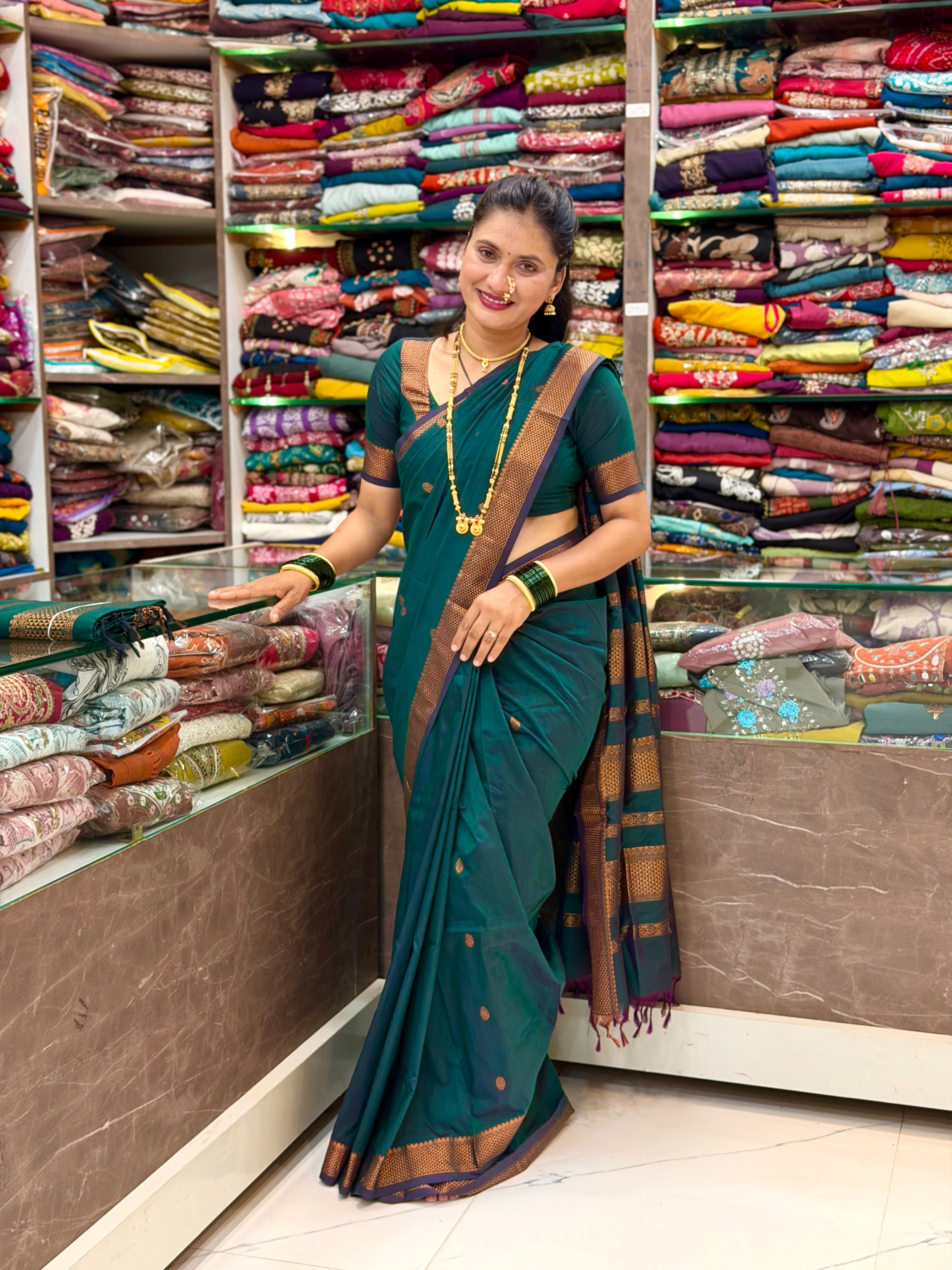 Maharastriyan  Kalyani Cotton Silk Saree