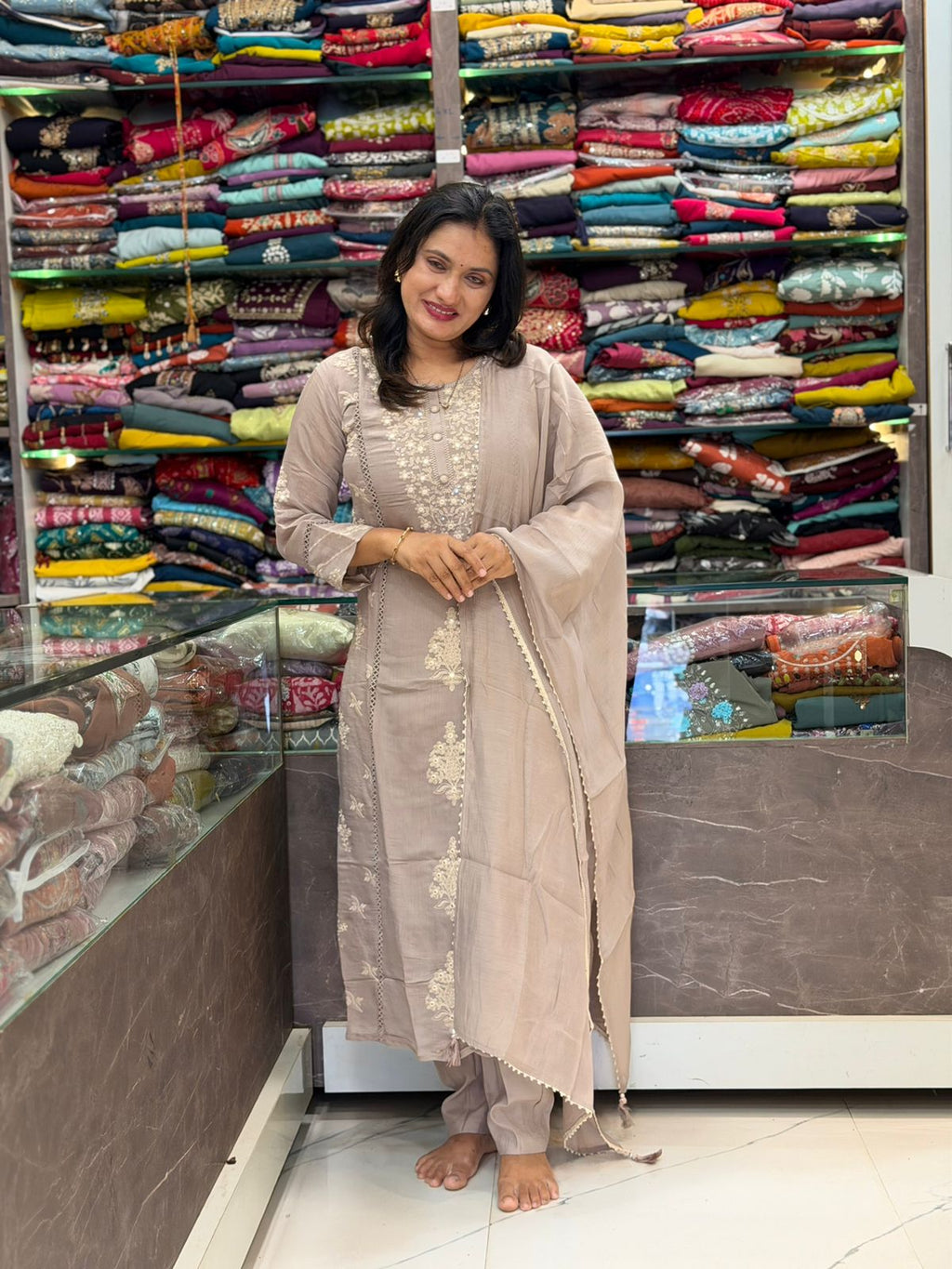 Chanderi Silk Dress Set