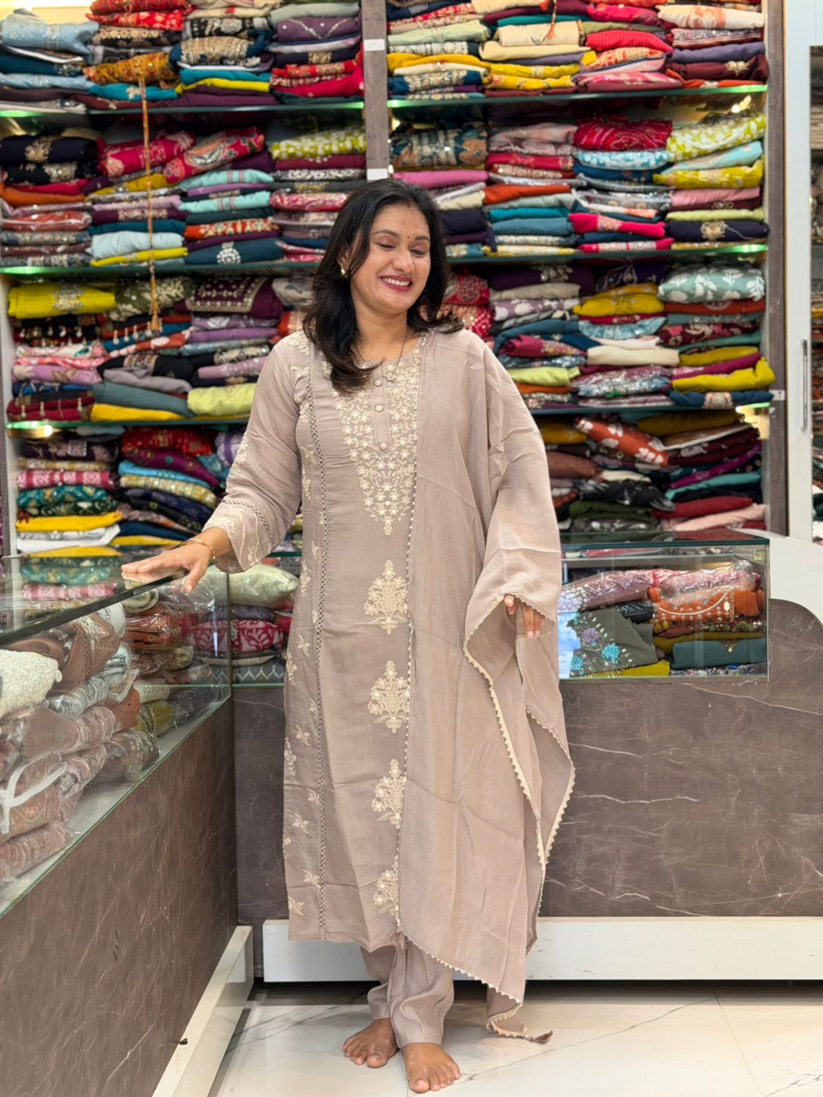 Chanderi Silk Dress Set