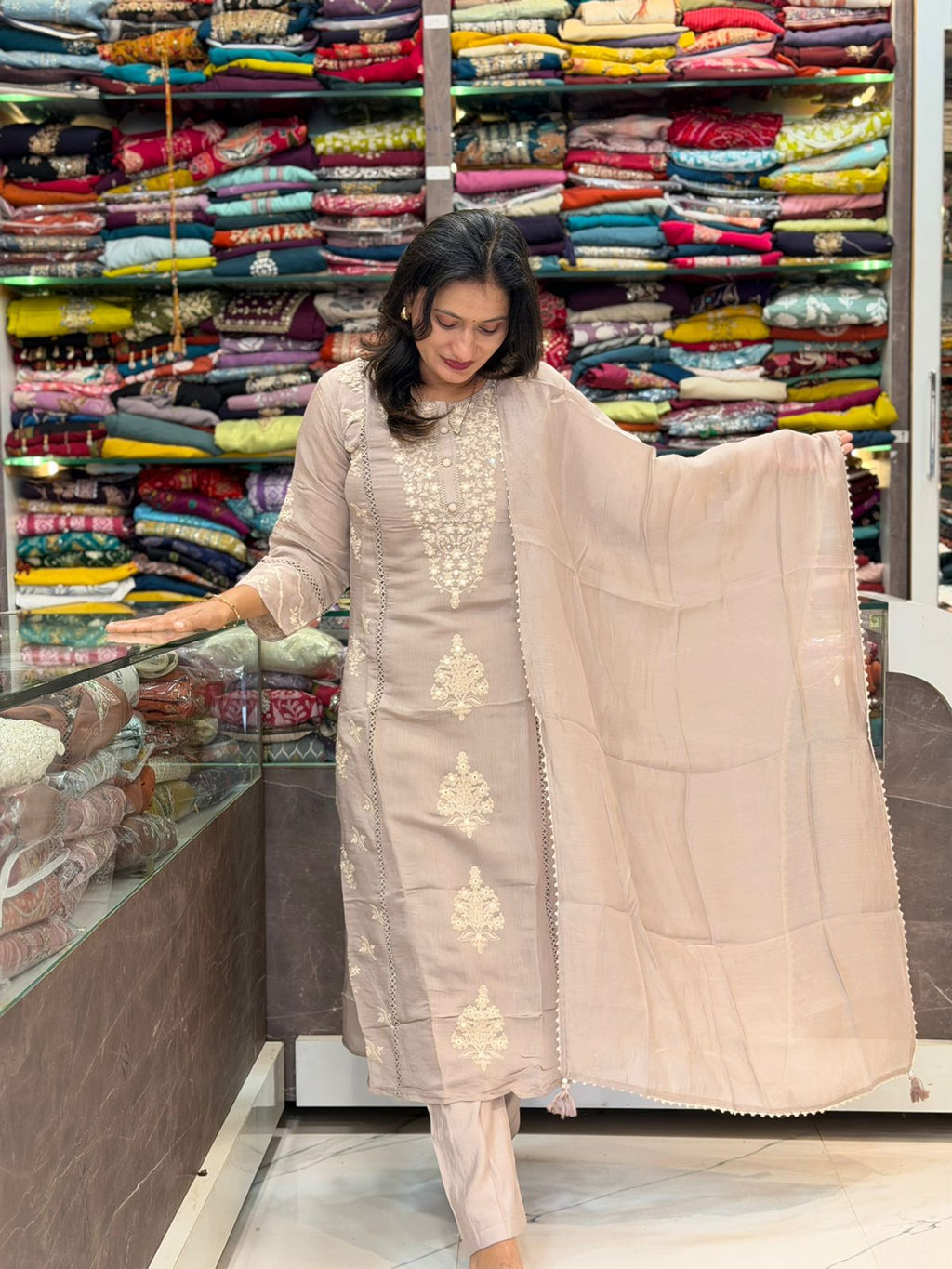 Chanderi Silk Dress Set