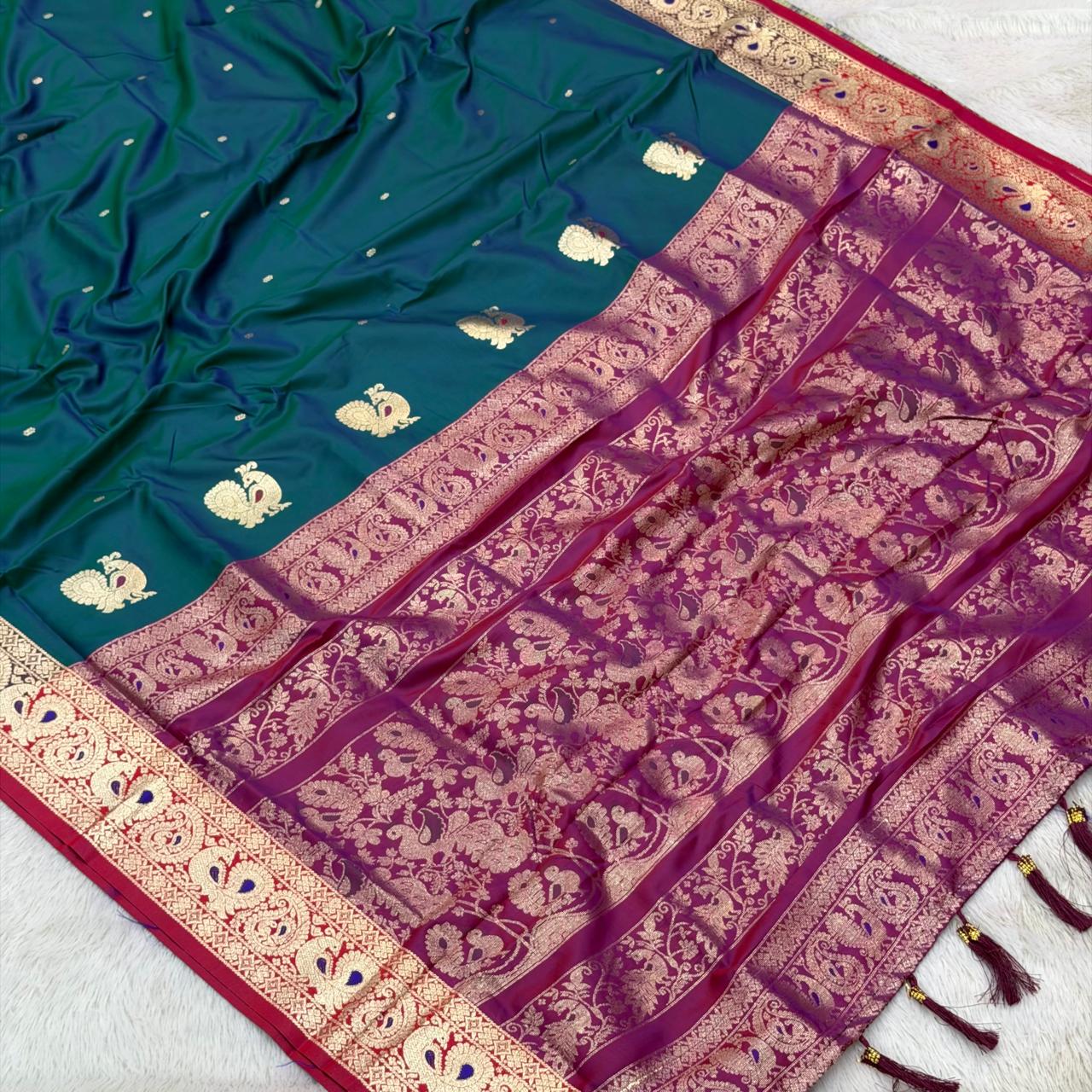 Traditional Silk Peshwai Saree - Morpankhi