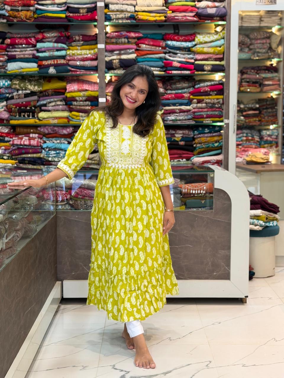 Anamika Umbrella Dress - Lemon Yellow
