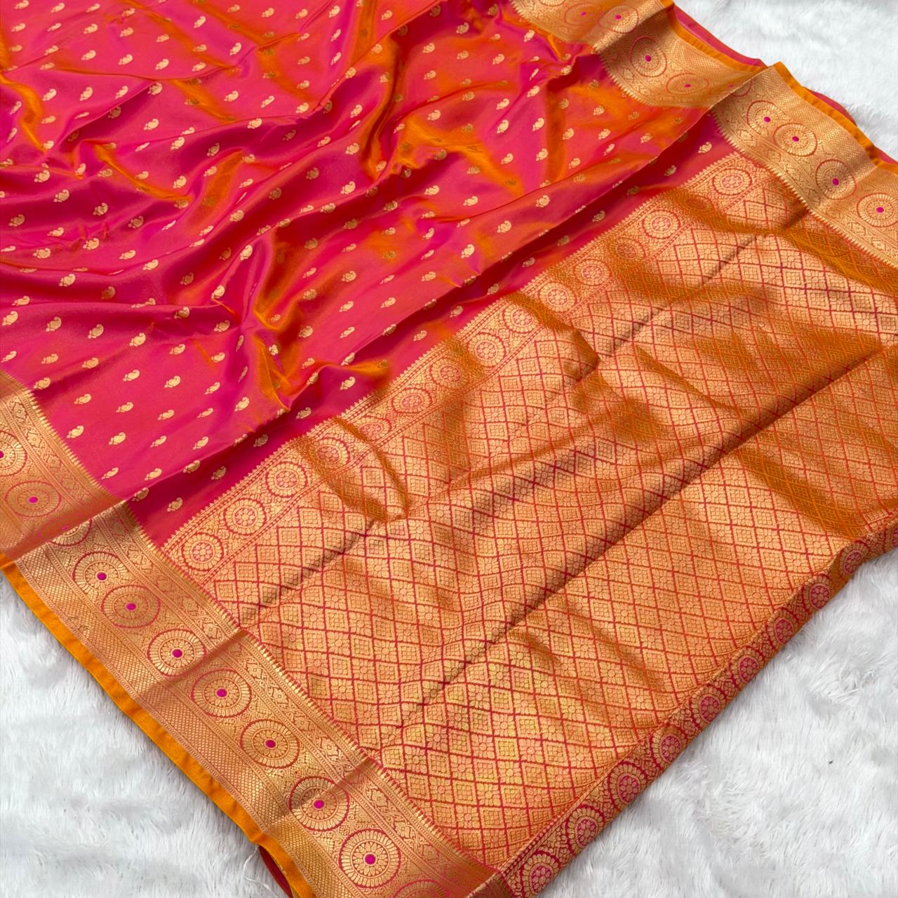 Nandini Bhumkai Saree- Orange Shade