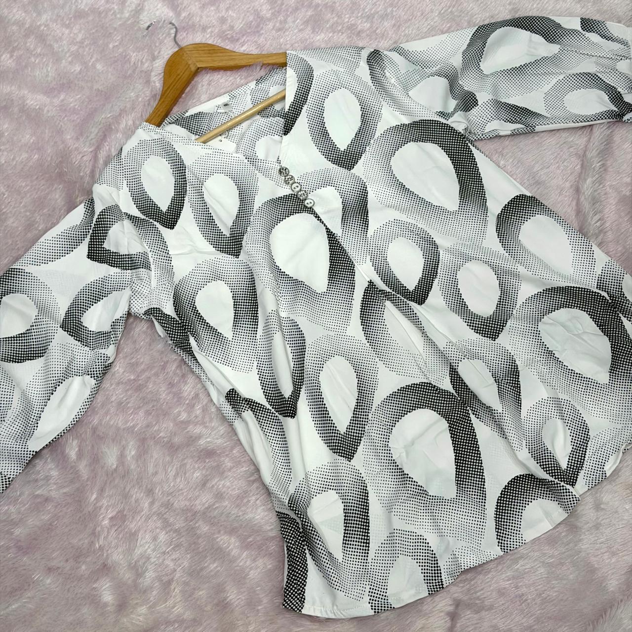 Printed Short Top - White